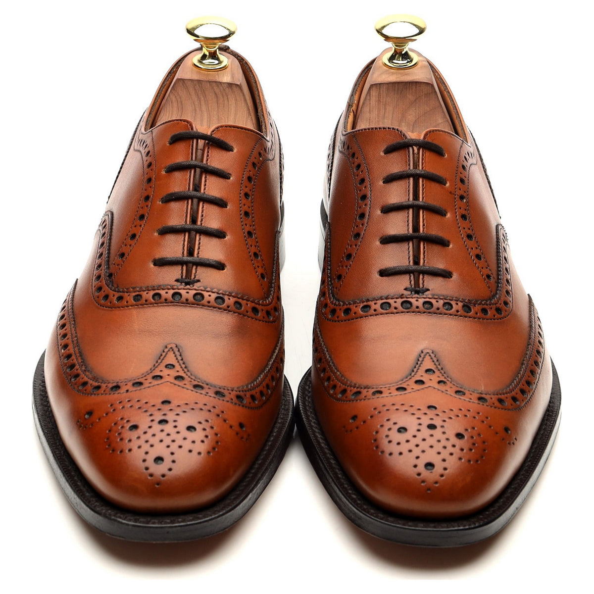 &#39;Chetwynd&#39; Tan Brown Leather Brogues UK 7 F