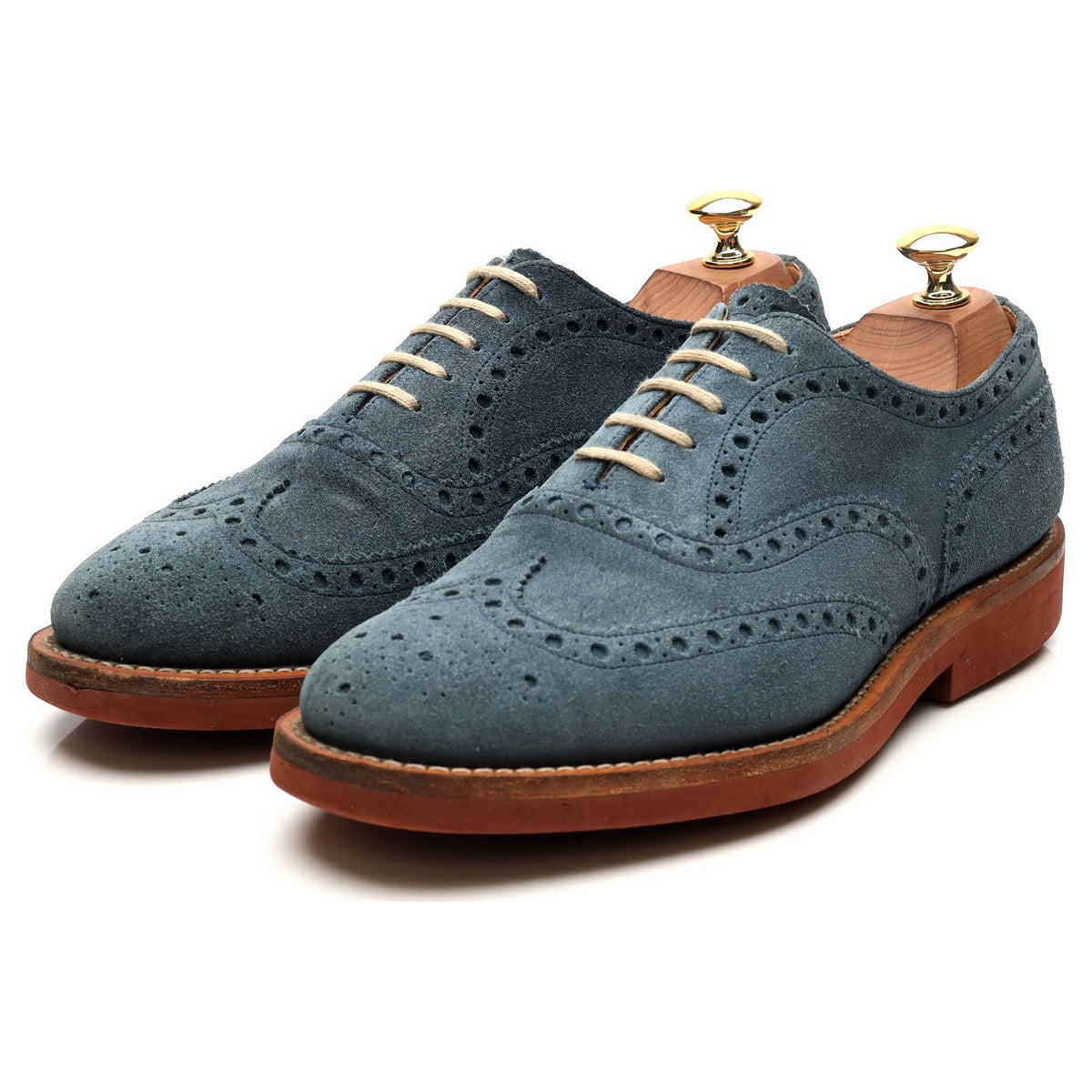 &#39;Downton&#39; Blue Suede Brogues UK 6 G
