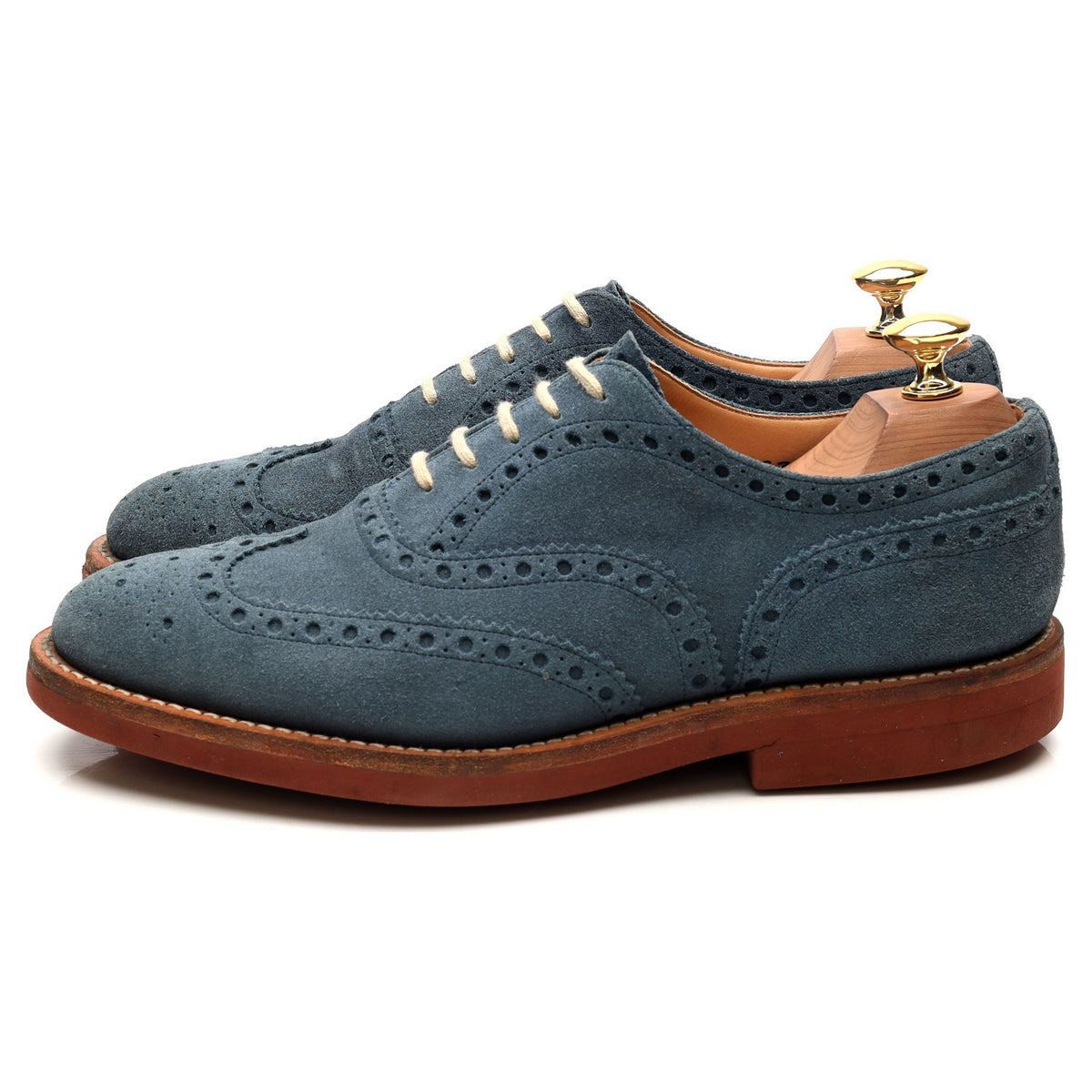 &#39;Downton&#39; Blue Suede Brogues UK 6 G