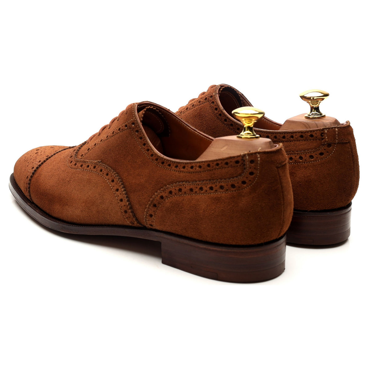 &#39;Westminster&#39; Tan Brown Suede Oxford Semi Brogues UK 8.5 E