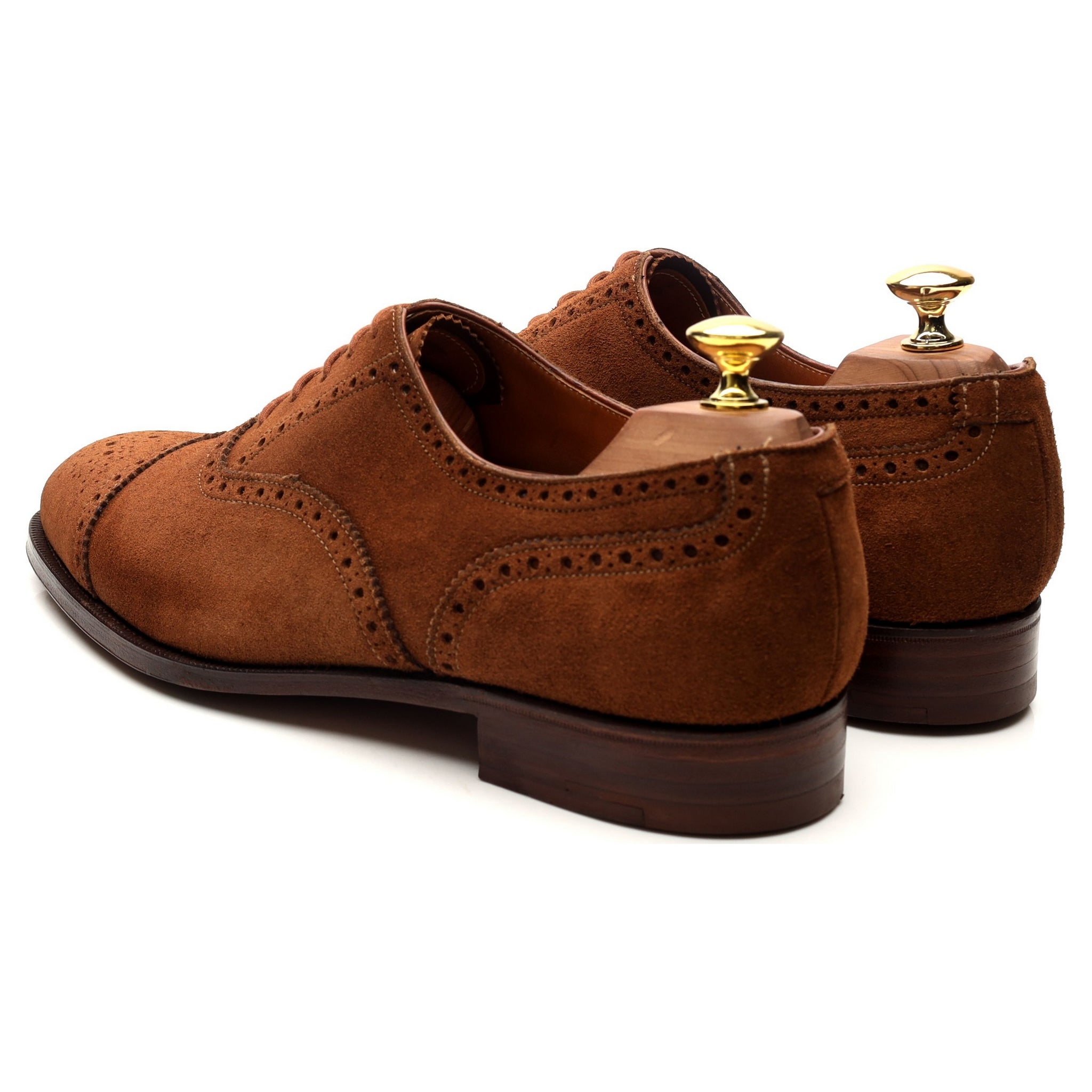 さ*ト様 Crockett&Jones 5E WESTMINSTER Westminster' Tan Brown Suede Oxford Semi Brogues UK 8.5 E