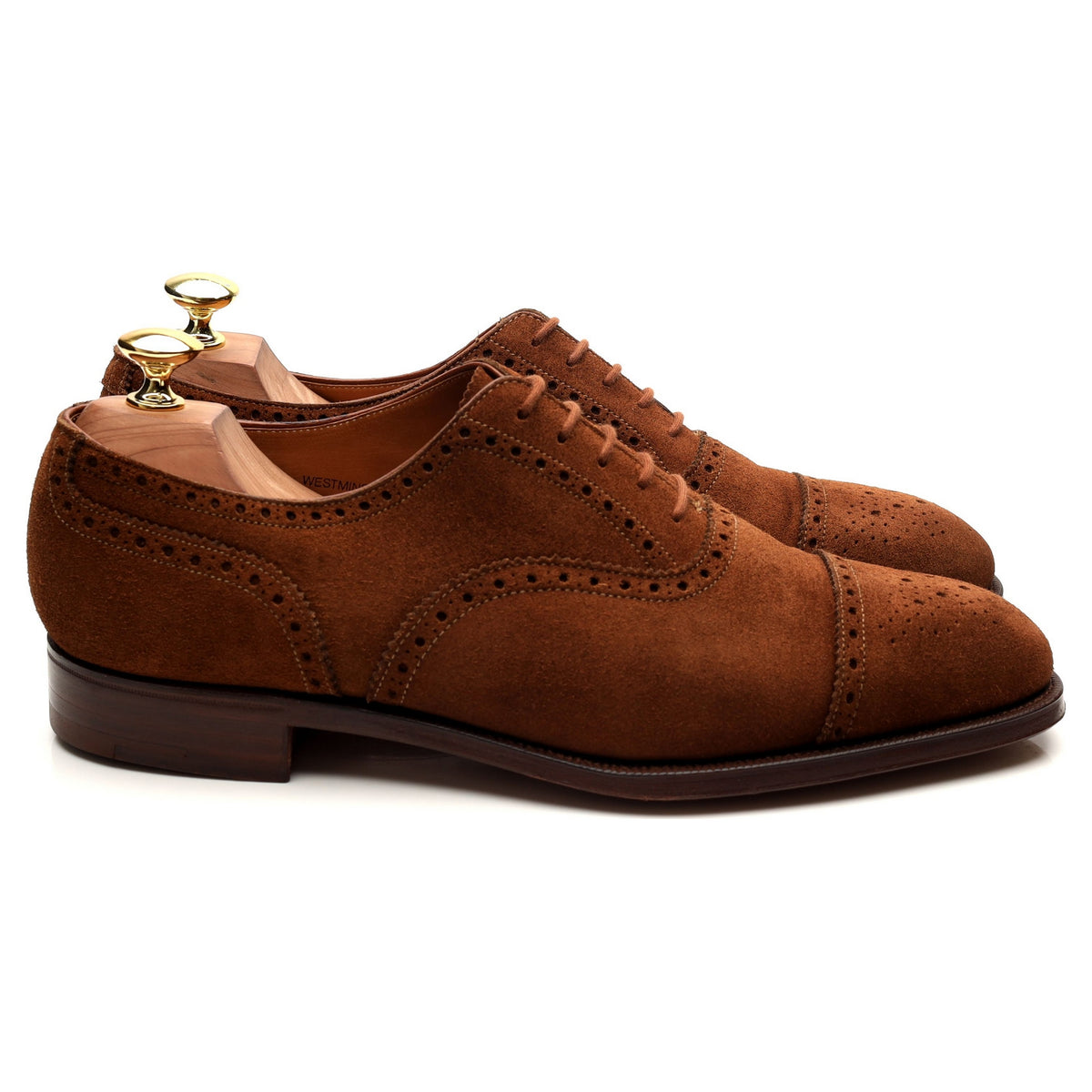 &#39;Westminster&#39; Tan Brown Suede Oxford Semi Brogues UK 8.5 E