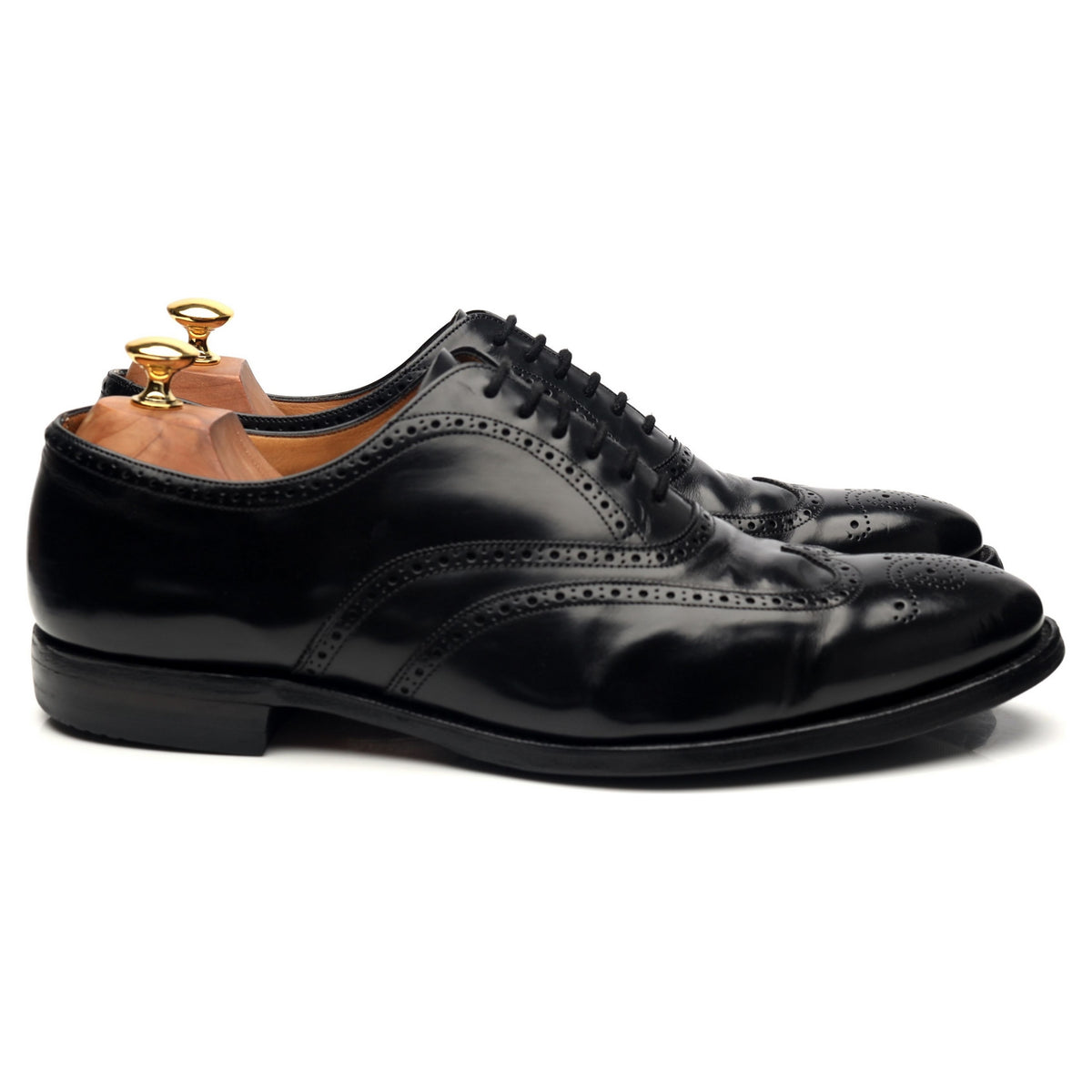 &#39;New York&#39; Black Leather Oxford Brogues UK 10 G