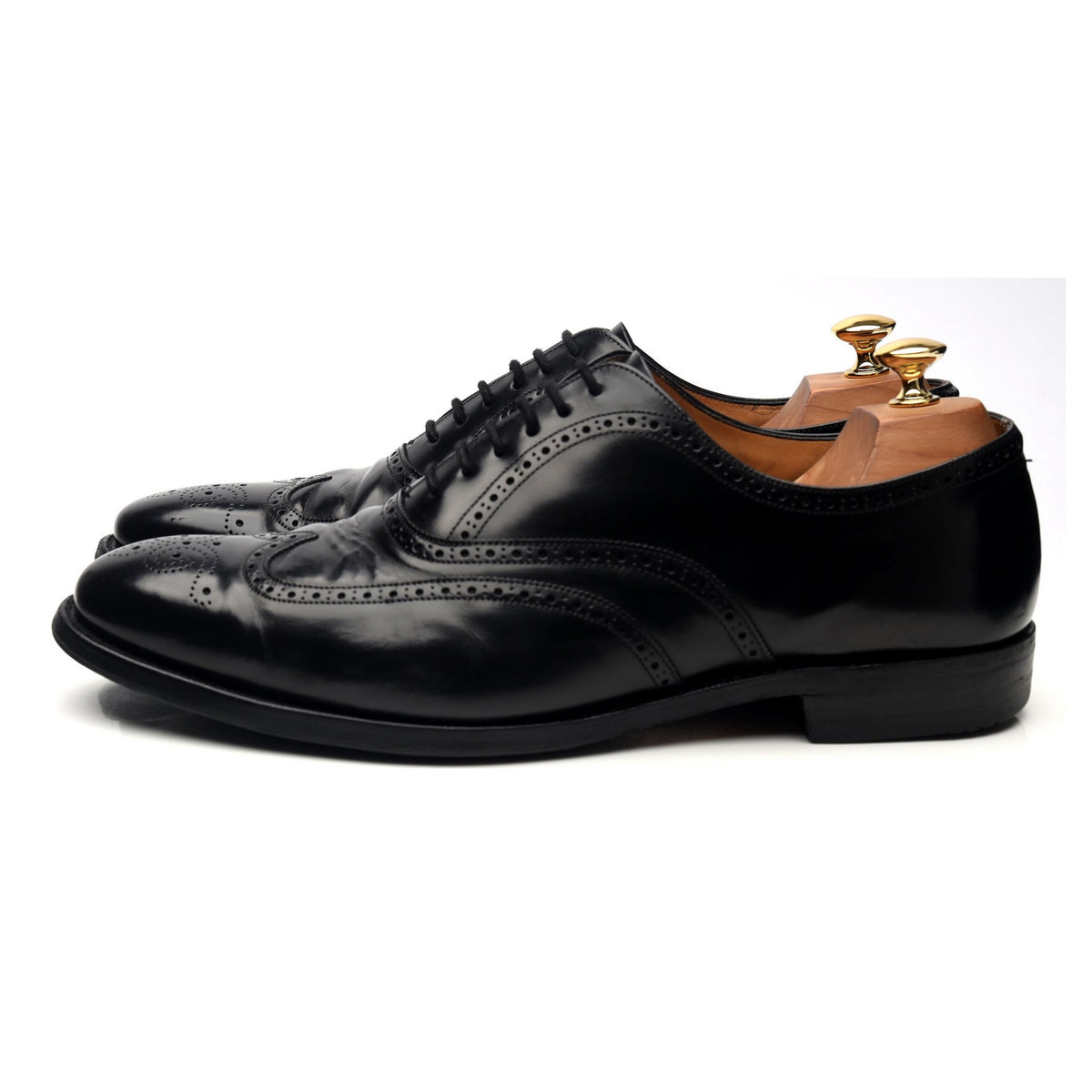 &#39;New York&#39; Black Leather Oxford Brogues UK 10 G