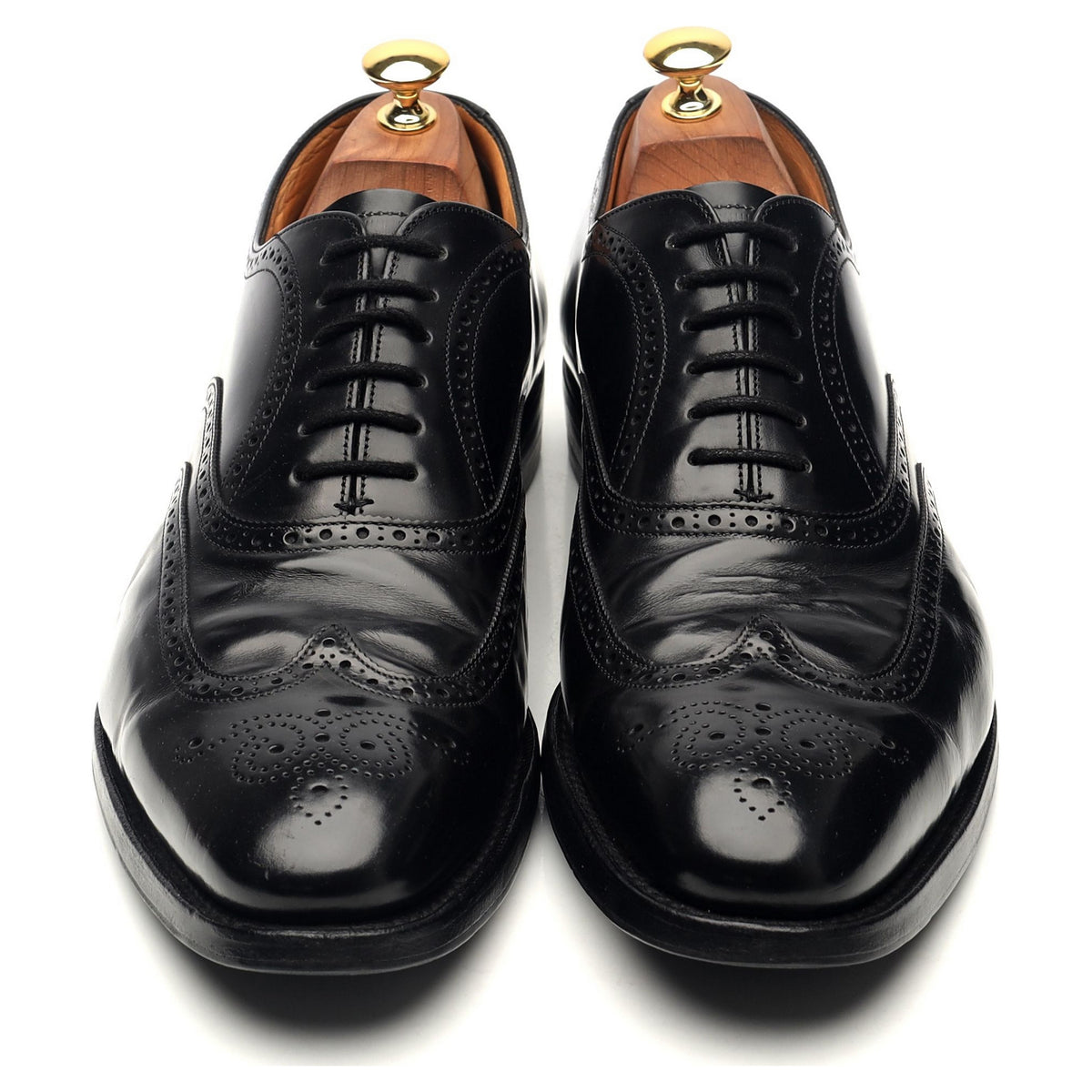 &#39;New York&#39; Black Leather Oxford Brogues UK 10 G