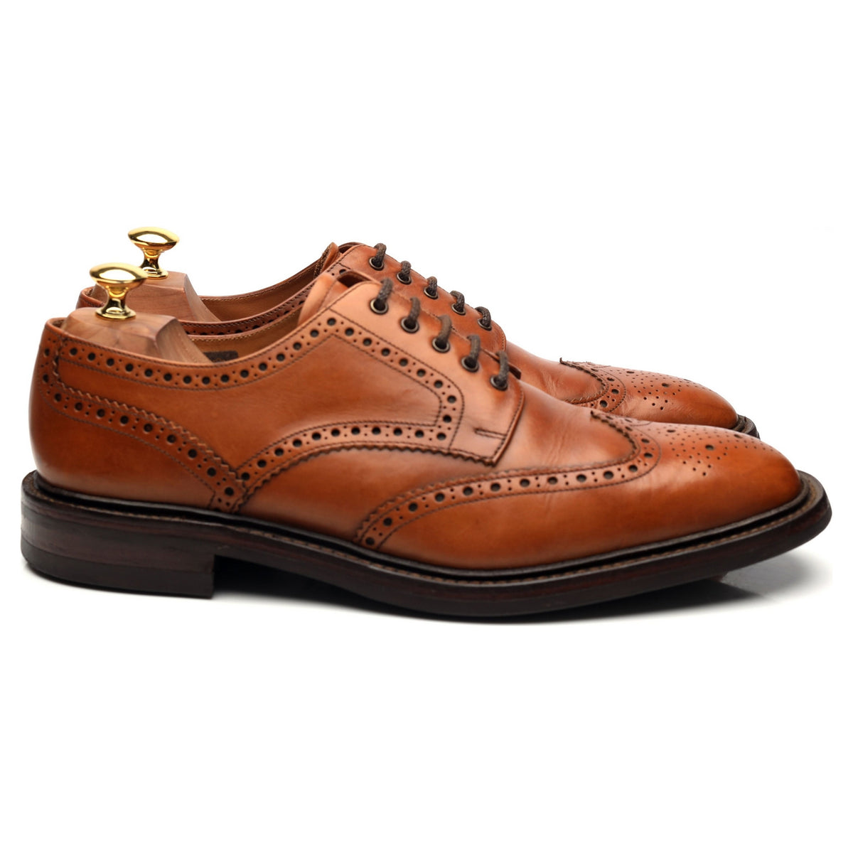 1880 &#39;Chester&#39; Tan Brown Leather Derby Brogues UK 10.5 F