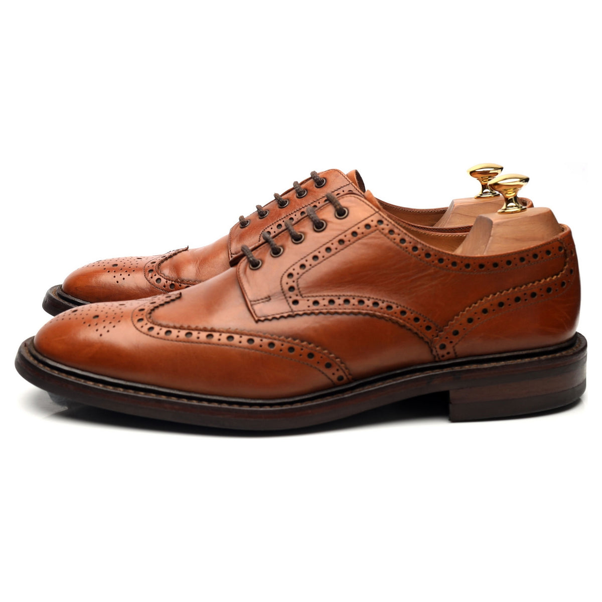 1880 &#39;Chester&#39; Tan Brown Leather Derby Brogues UK 10.5 F