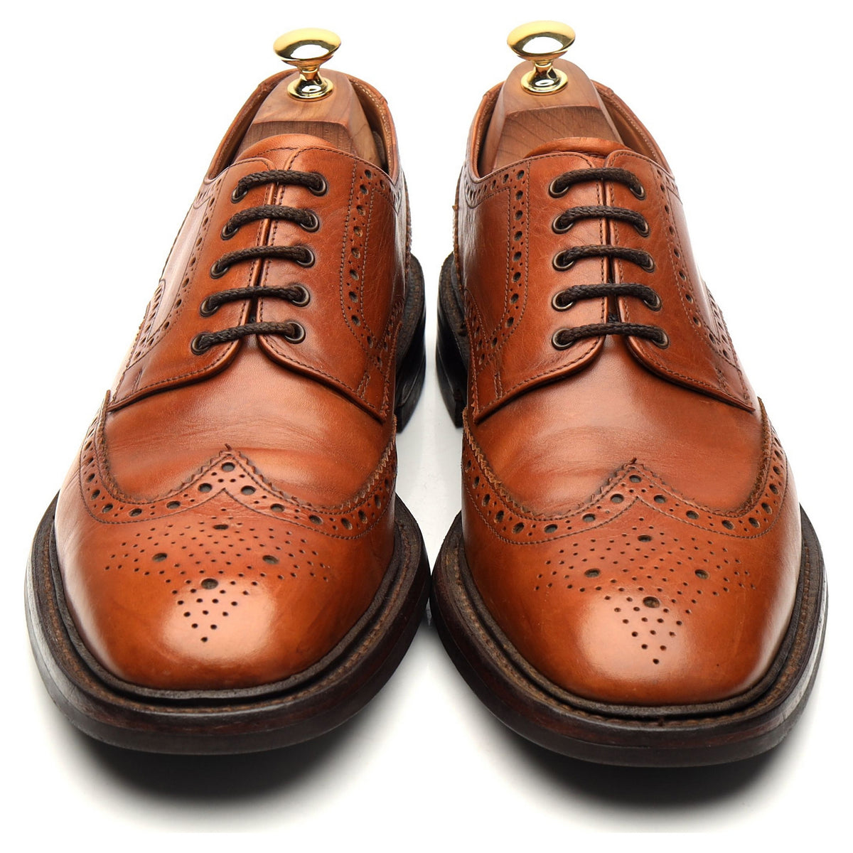 1880 &#39;Chester&#39; Tan Brown Leather Derby Brogues UK 10.5 F