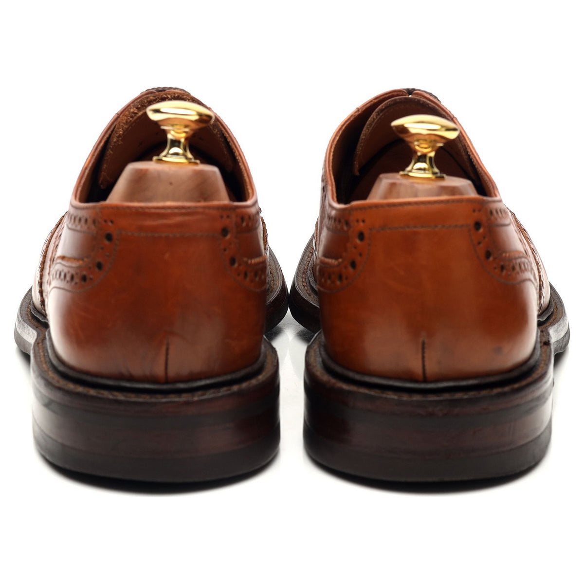 1880 &#39;Chester&#39; Tan Brown Leather Derby Brogues UK 10.5 F