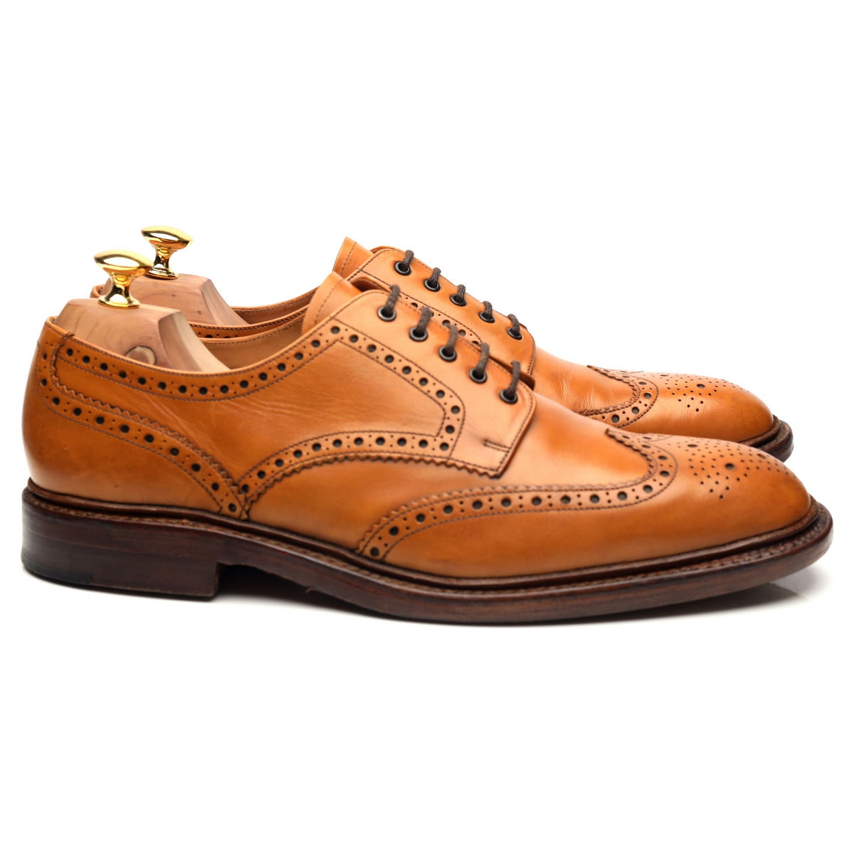 1880 &#39;Chester&#39; Tan Brown Leather Derby Brogues UK 10.5 F