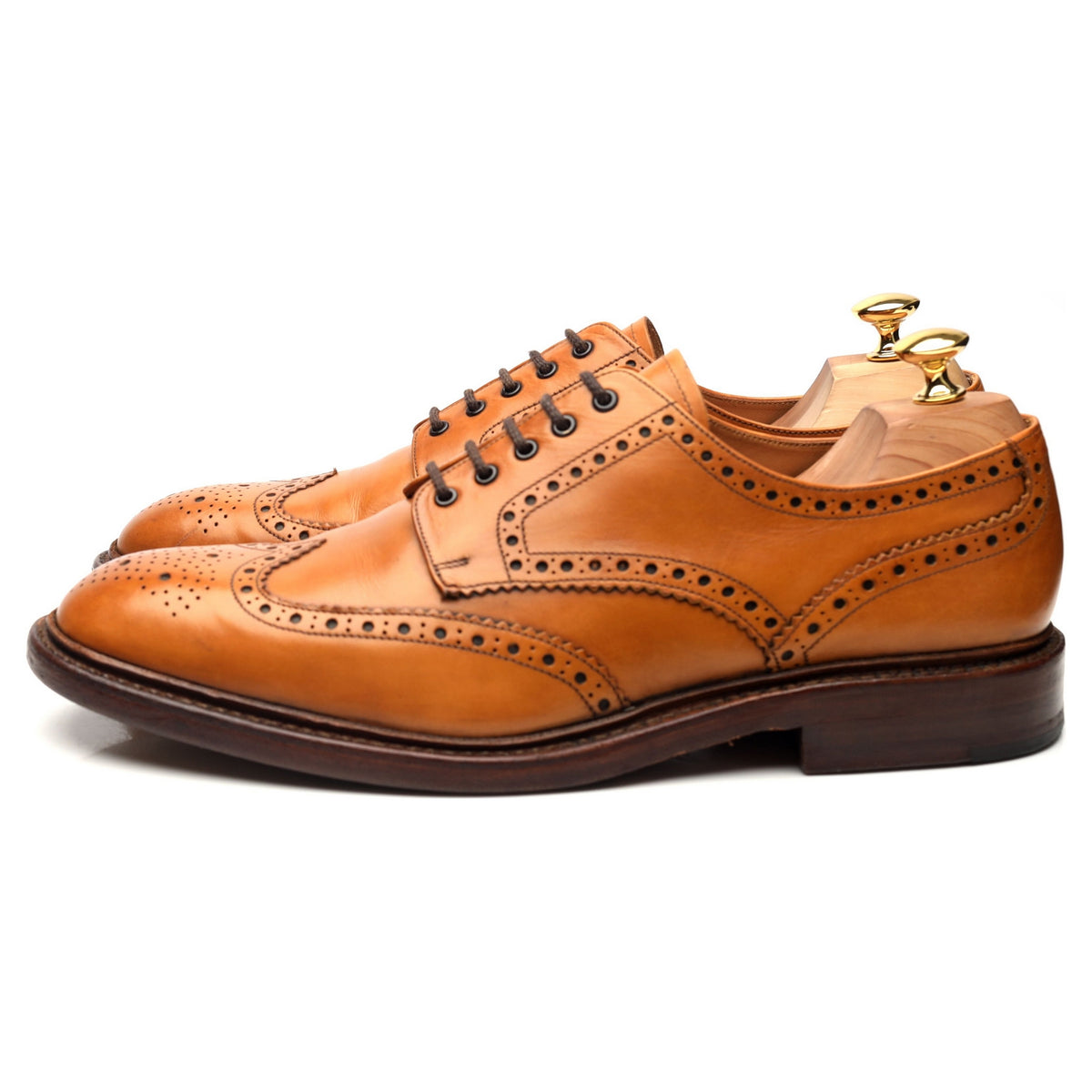 1880 &#39;Chester&#39; Tan Brown Leather Derby Brogues UK 10.5 F