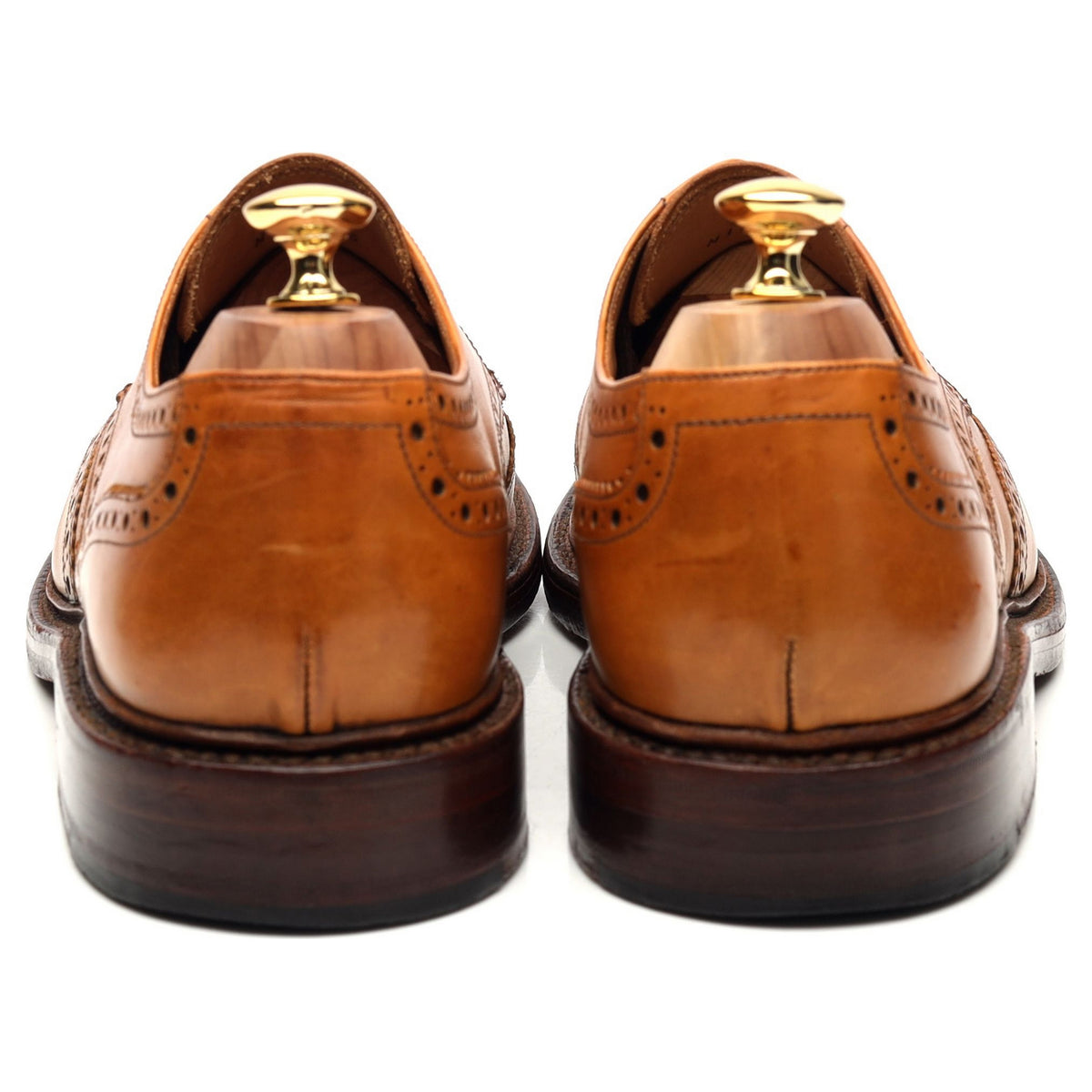 1880 &#39;Chester&#39; Tan Brown Leather Derby Brogues UK 10.5 F