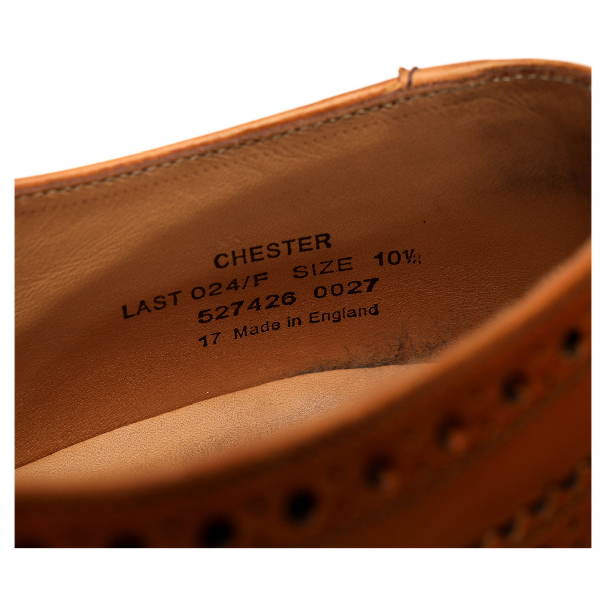 1880 &#39;Chester&#39; Tan Brown Leather Derby Brogues UK 10.5 F