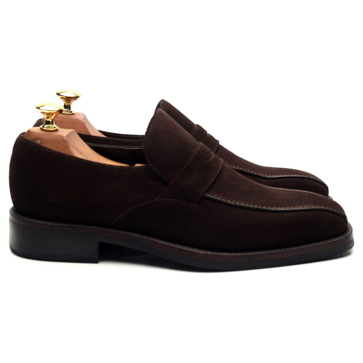 &#39;Seville&#39; Dark Brown Suede Loafers UK 6.5