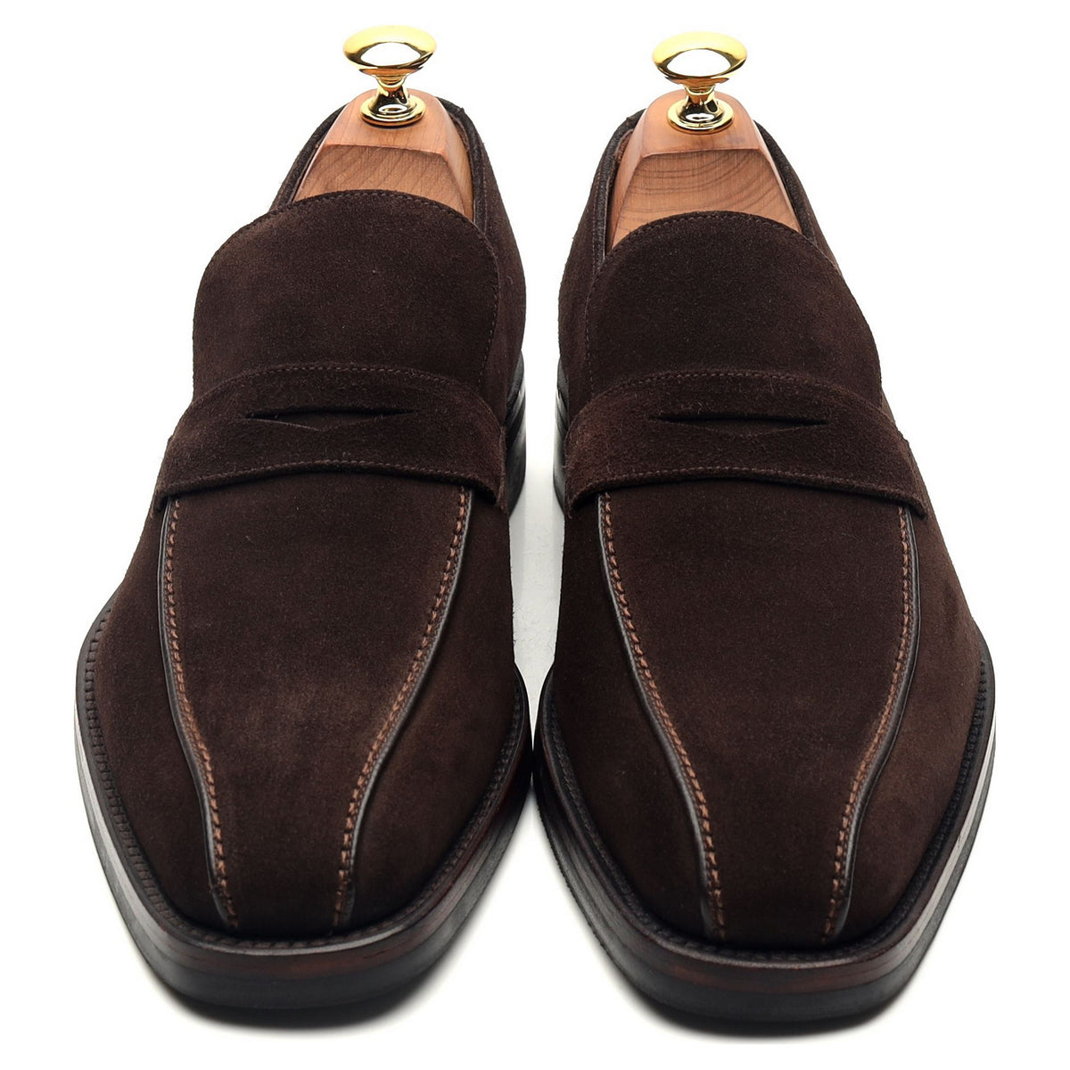 &#39;Seville&#39; Dark Brown Suede Loafers UK 6.5