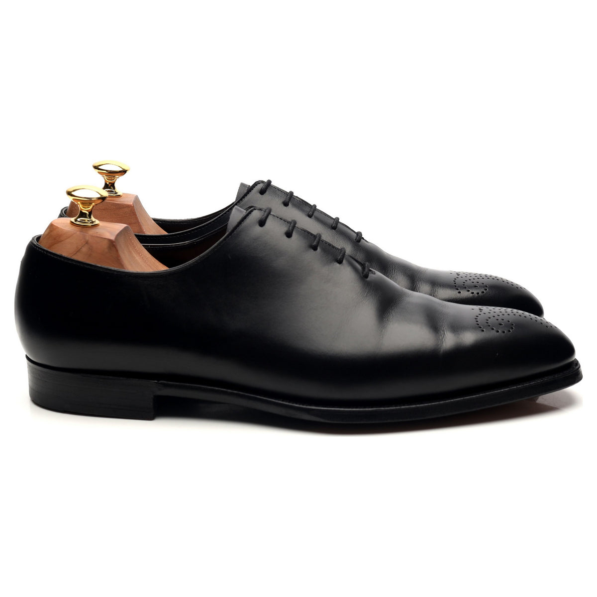 &#39;Weymouth&#39; Black Leather Wholecut Oxford UK 10 E