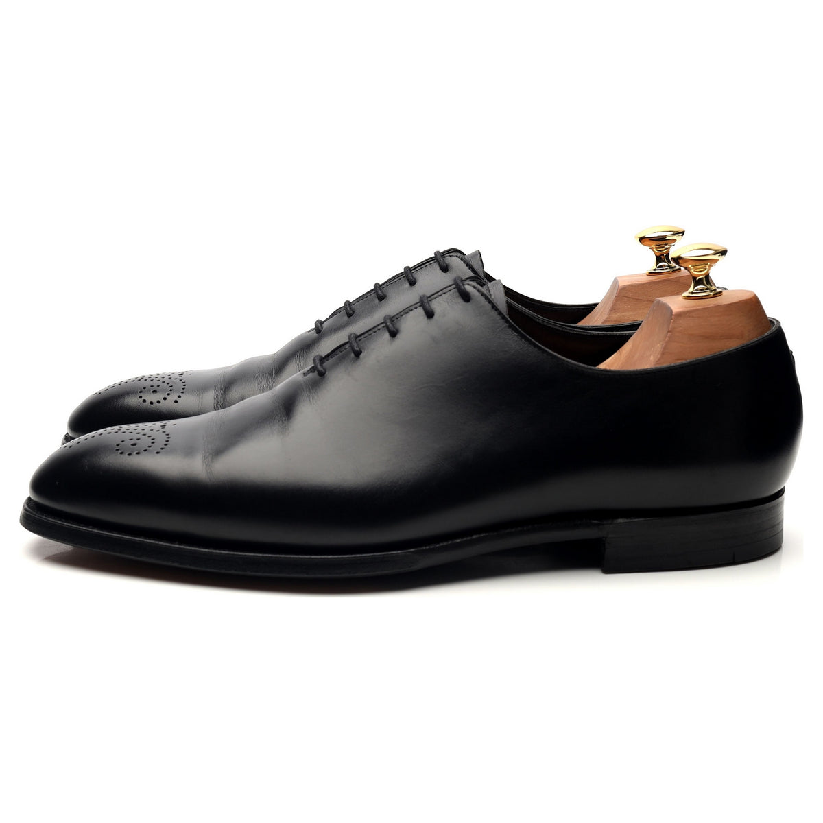 &#39;Weymouth&#39; Black Leather Wholecut Oxford UK 10 E