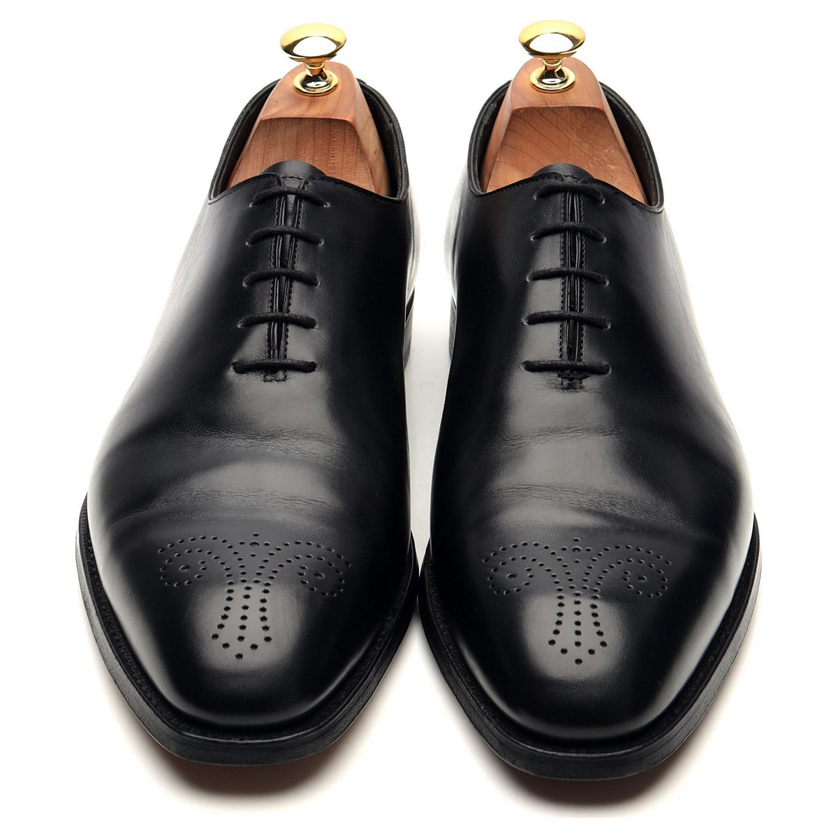 &#39;Weymouth&#39; Black Leather Wholecut Oxford UK 10 E