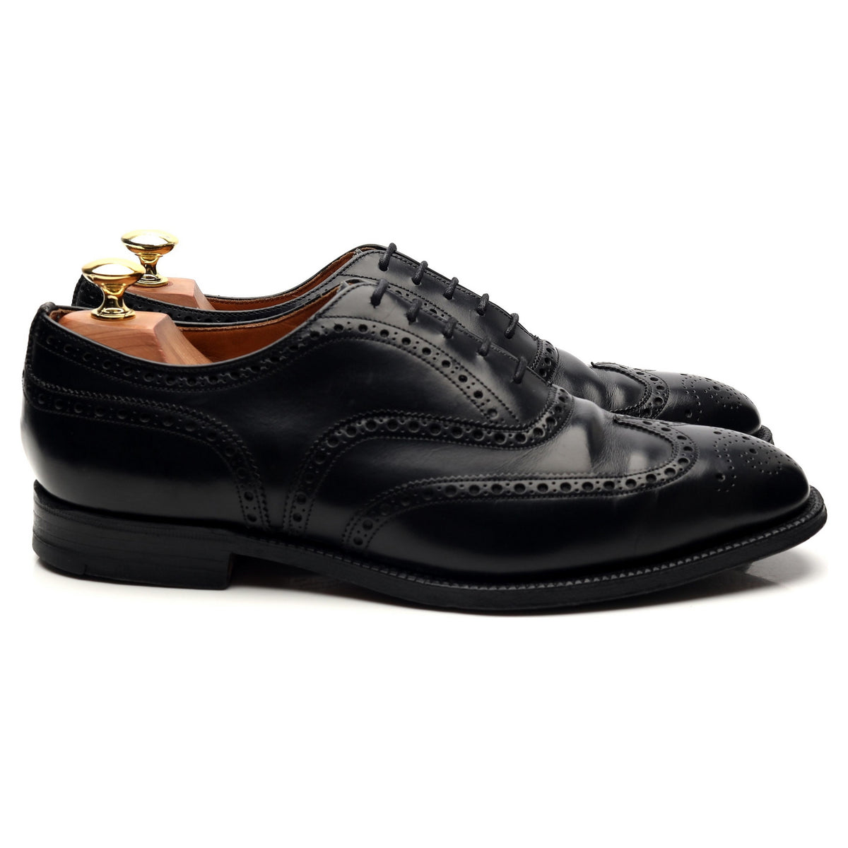 &#39;Wingate&#39; Black Leather Oxford Brogues UK 8 F