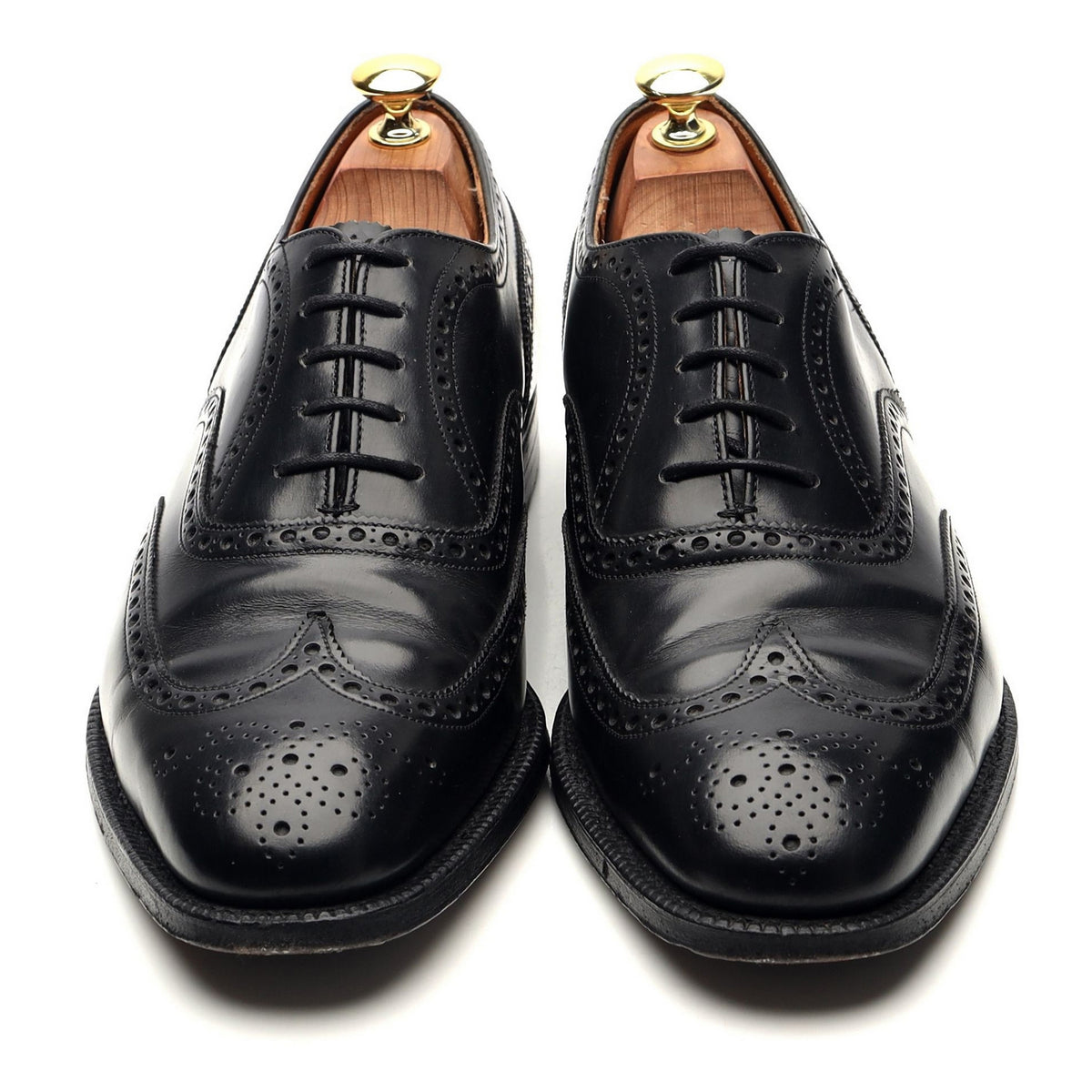 &#39;Wingate&#39; Black Leather Oxford Brogues UK 8 F