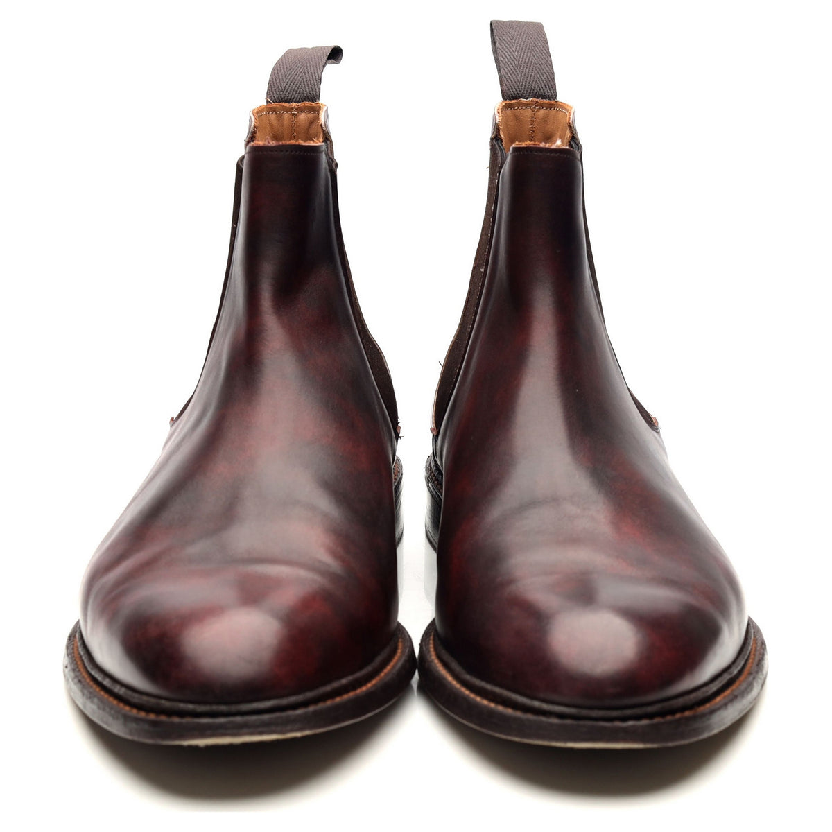 &#39;Roxbury&#39; Burgundy Museum Leather Chelsea Boots UK 12