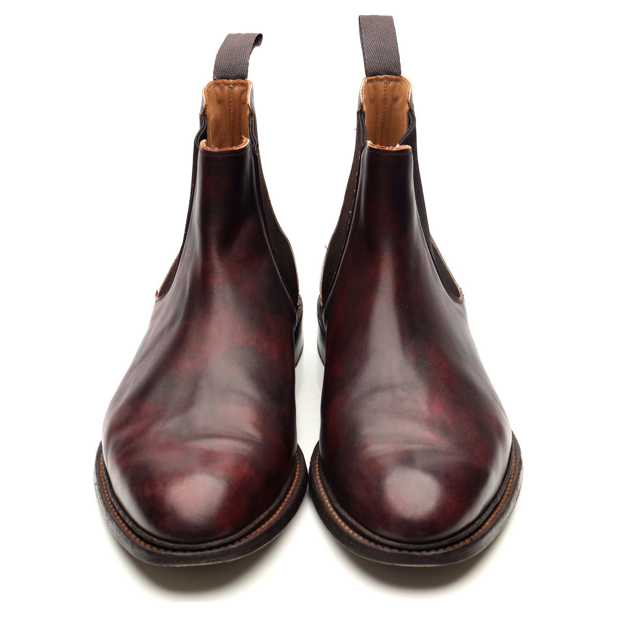 &#39;Roxbury&#39; Burgundy Museum Leather Chelsea Boots UK 12
