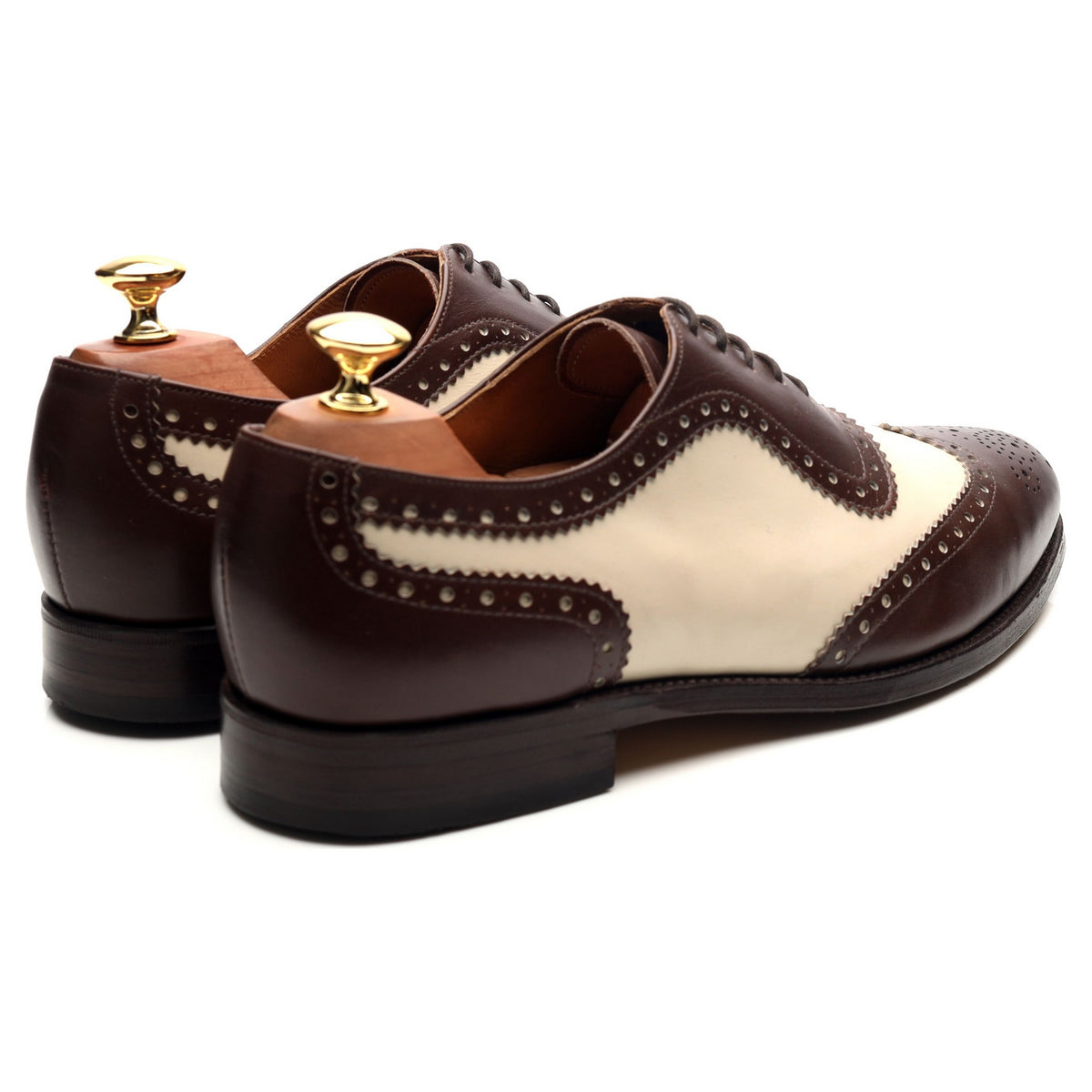 &#39;Fitzgerald&#39; Dark Brown Brown White Leather Spectator Brogues UK 9 FX