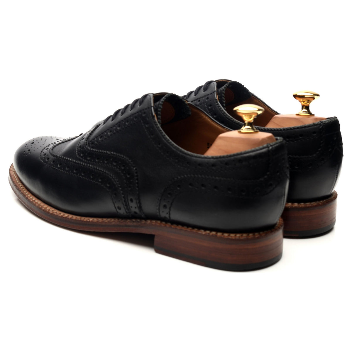 &#39;Angus&#39; Black Leather Oxford Brogues UK 10 G