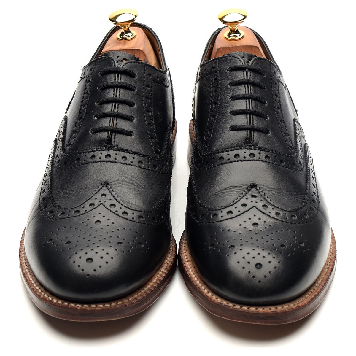 &#39;Angus&#39; Black Leather Oxford Brogues UK 10 G