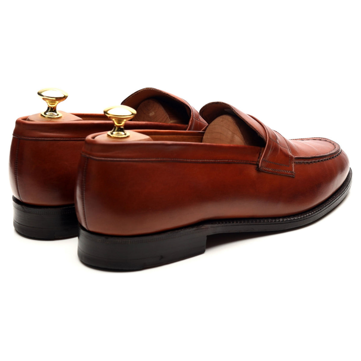 &#39;Darwin&#39; Tan Brown Leather Loafers UK 8.5 F