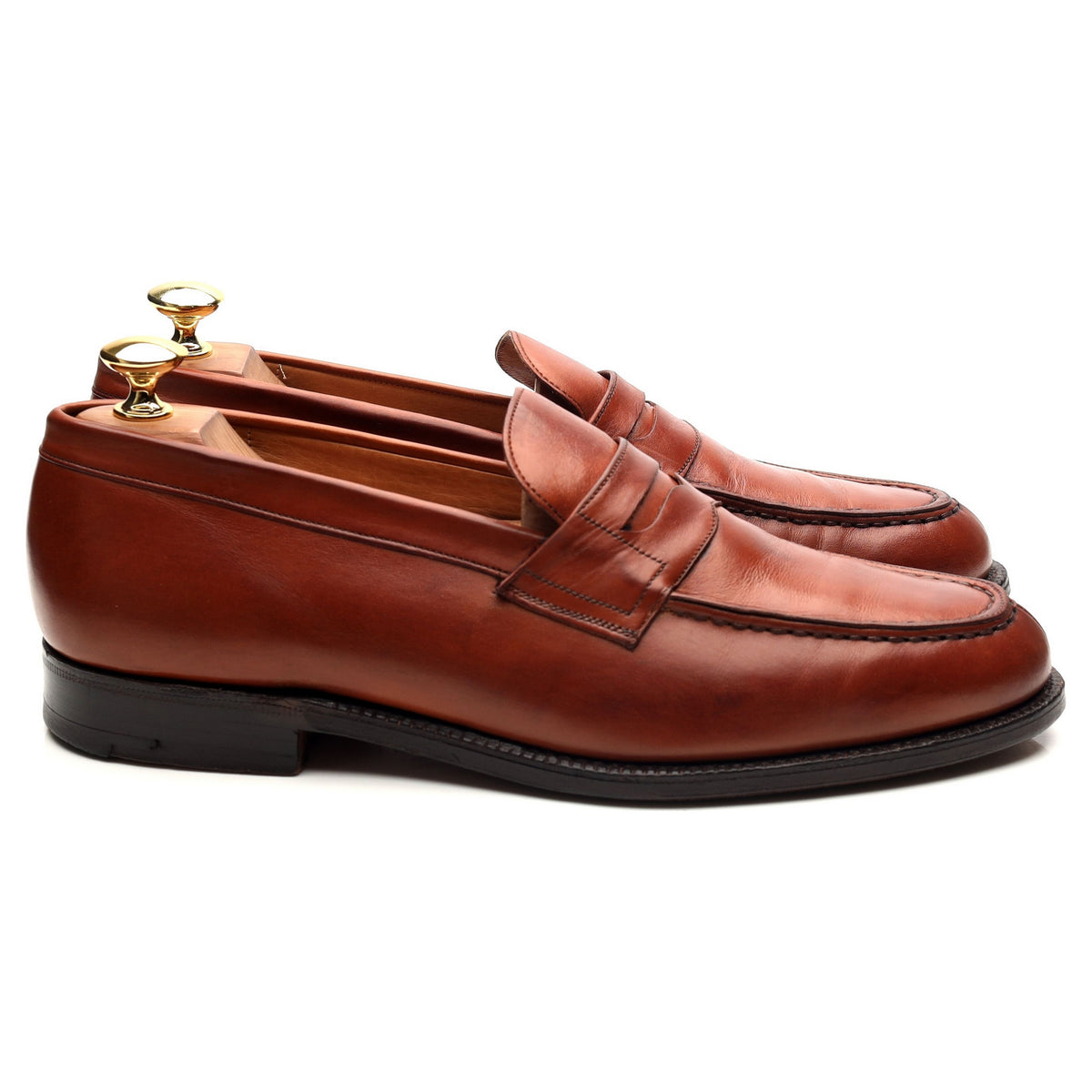&#39;Darwin&#39; Tan Brown Leather Loafers UK 8.5 F