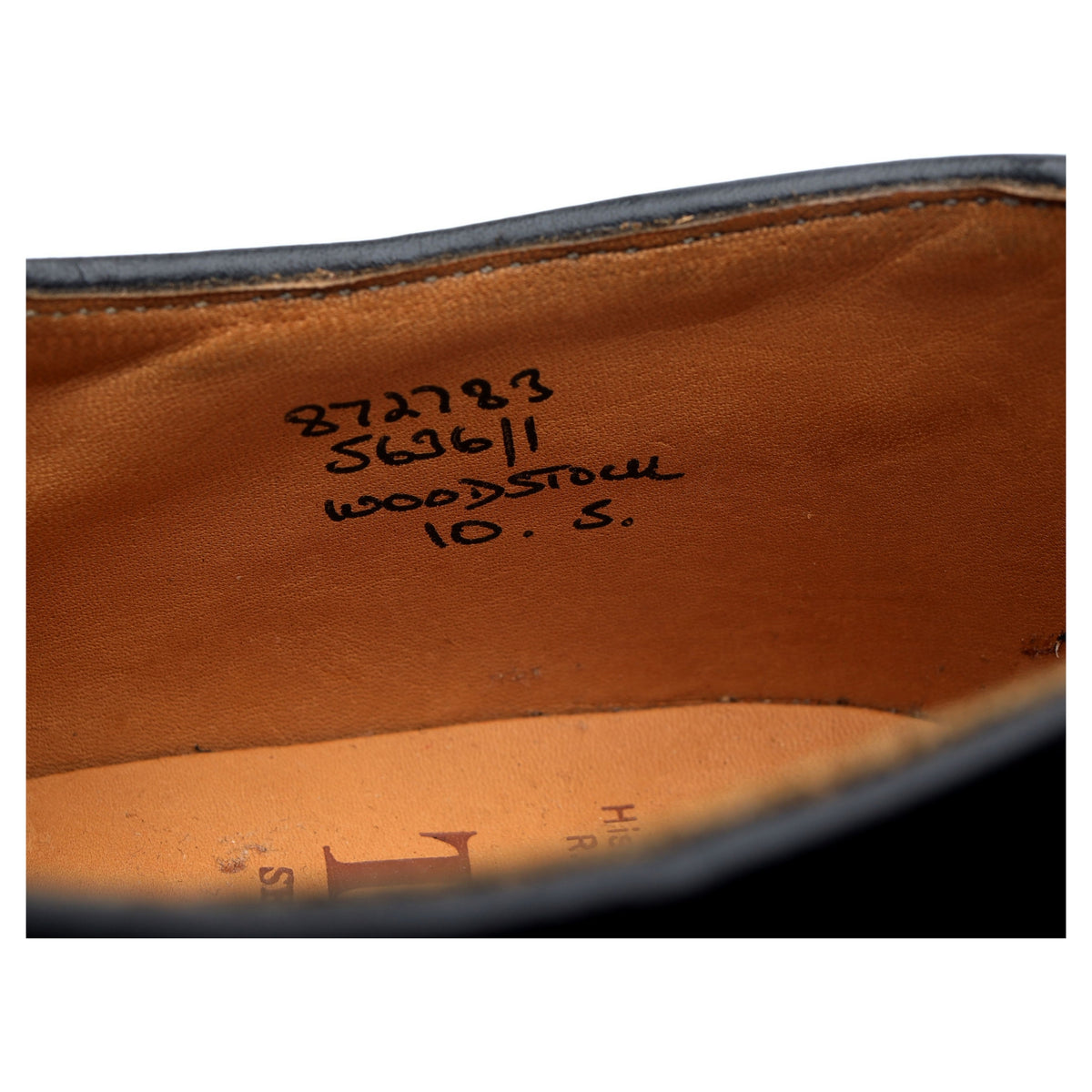 &#39;Woodstock&#39; Black Leather Derby UK 10