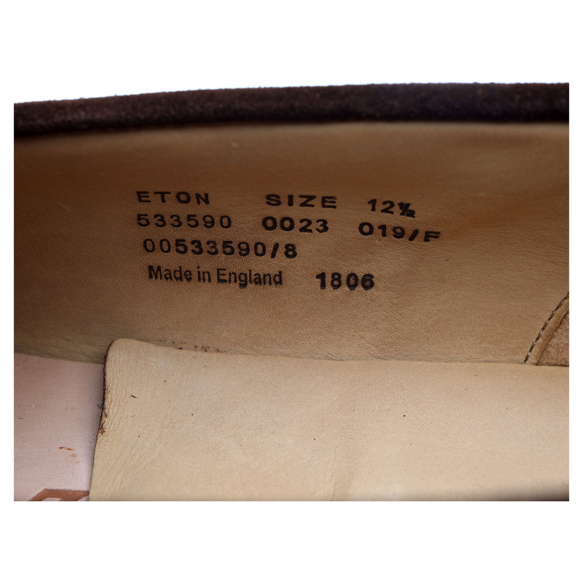 &#39;Eton&#39; Dark Brown Suede Loafers 12.5 F