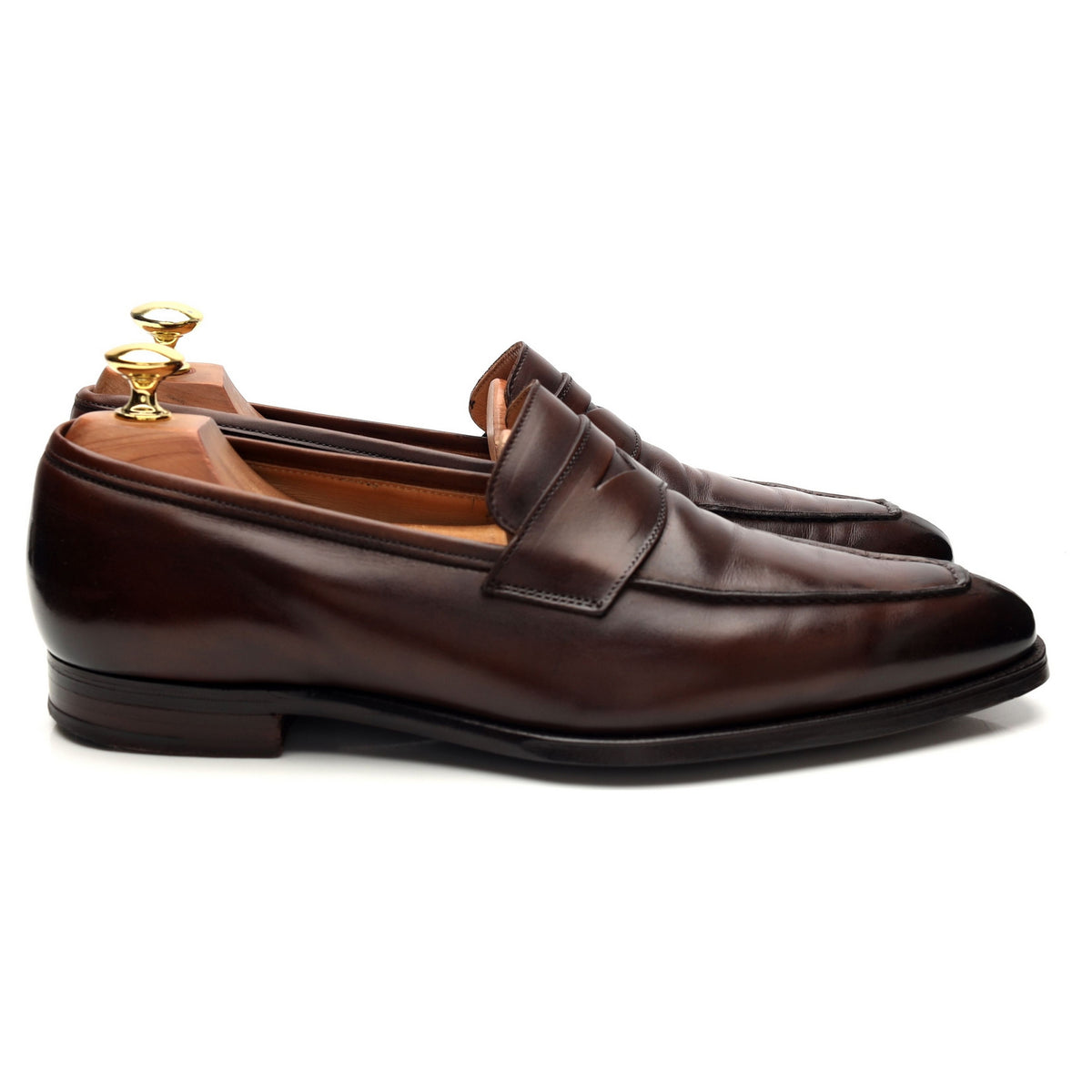 &#39;Bury 2&#39; Dark Brown Leather Loafers UK 7 E