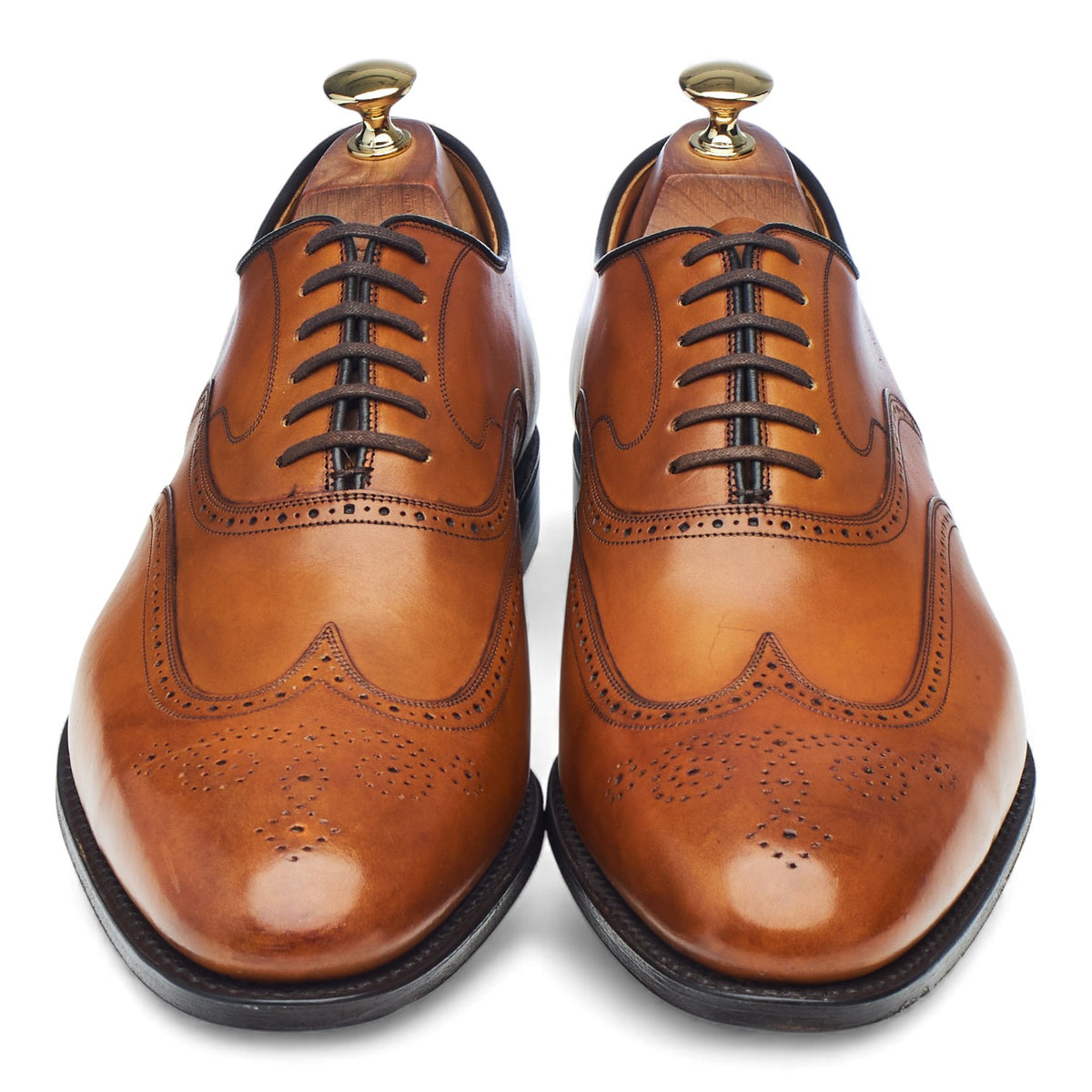'Chatsworth' Tan Brown Leather Oxford Brogues UK 10 G