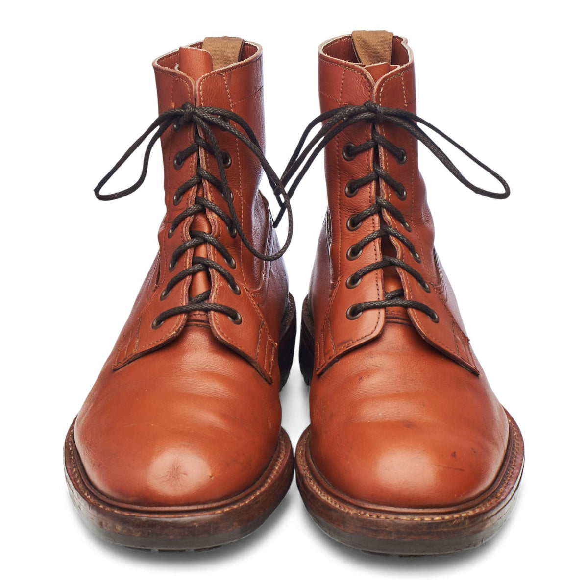 Tan Brown Leather Boots UK 10