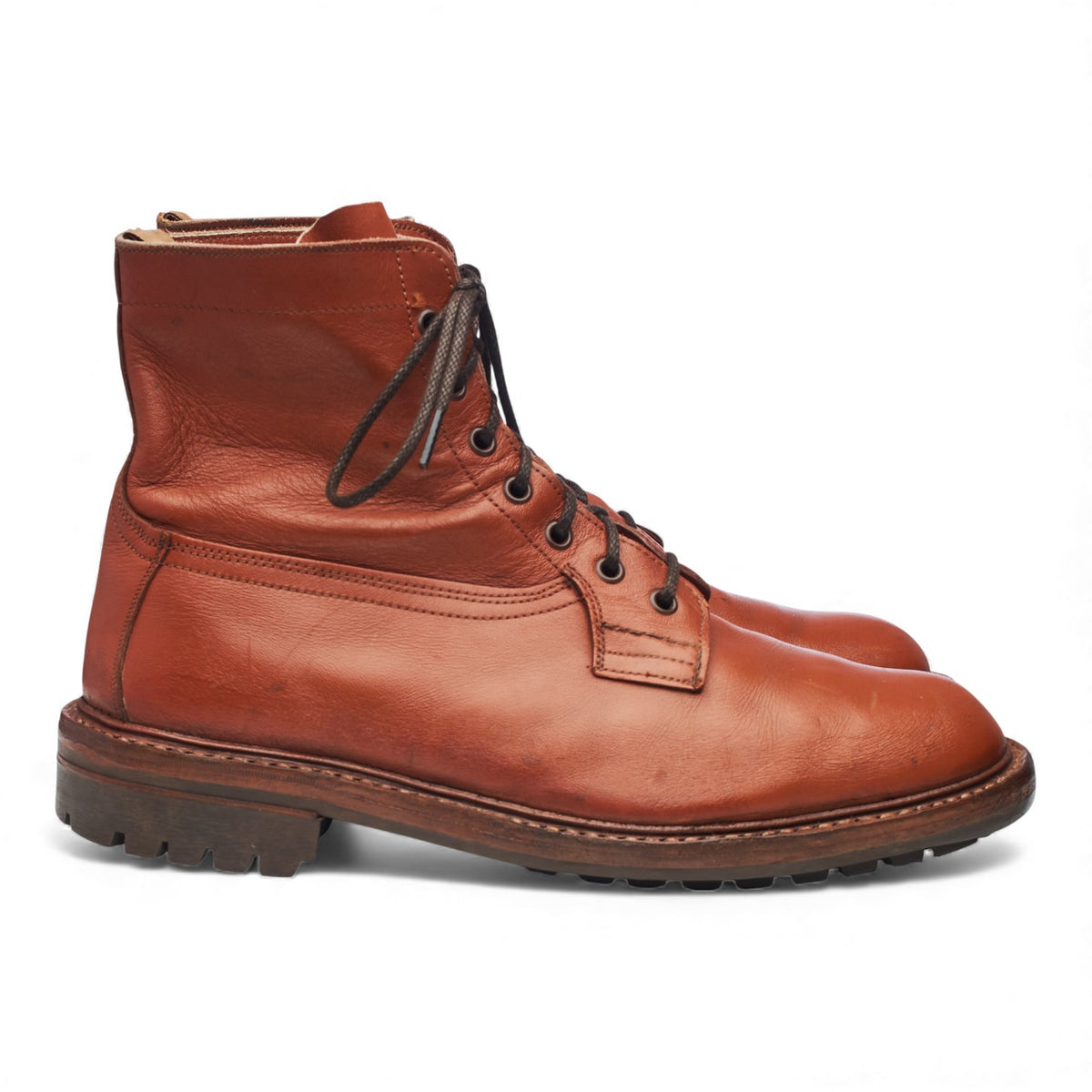 Tan Brown Leather Boots UK 10