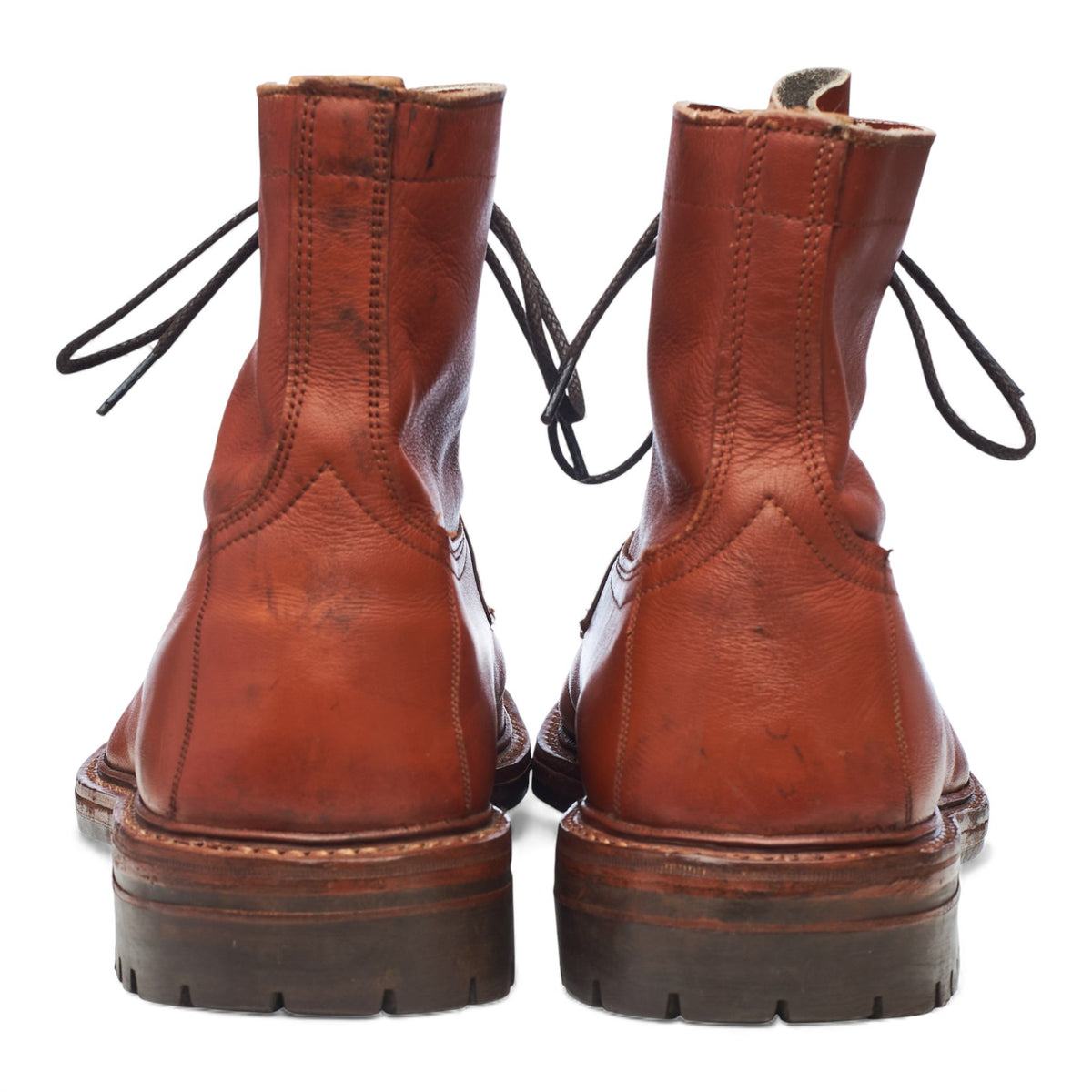 Tan Brown Leather Boots UK 10