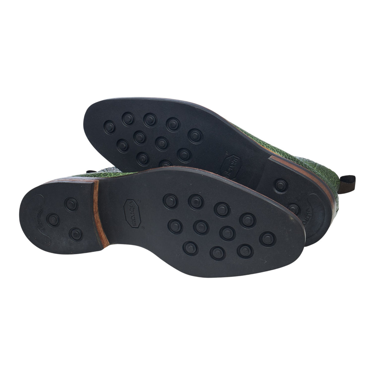 '231 Macro' Green Shrunken Bull Leather Wholecut Boots UK 10.5