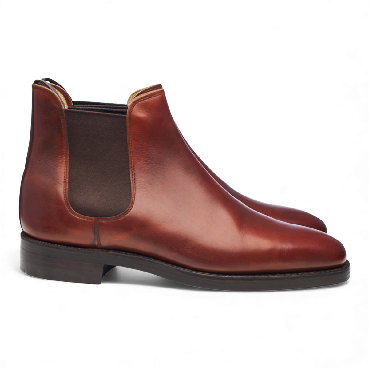 'Chelsea' Tan Brown Leather Chelsea Boots UK 6 E