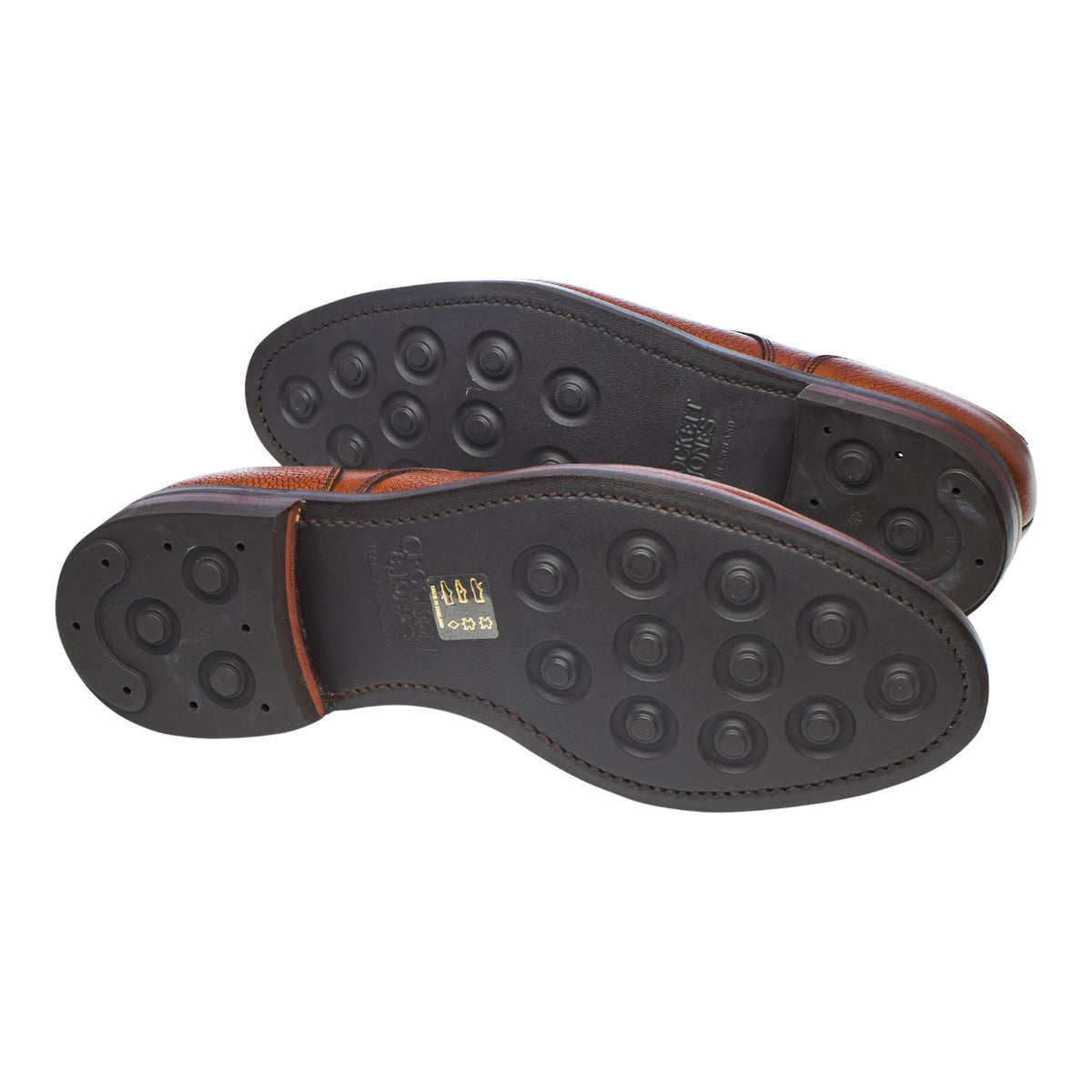 'Onslow' Tan Brown Grain Leather Apron Derby UK 8.5 E