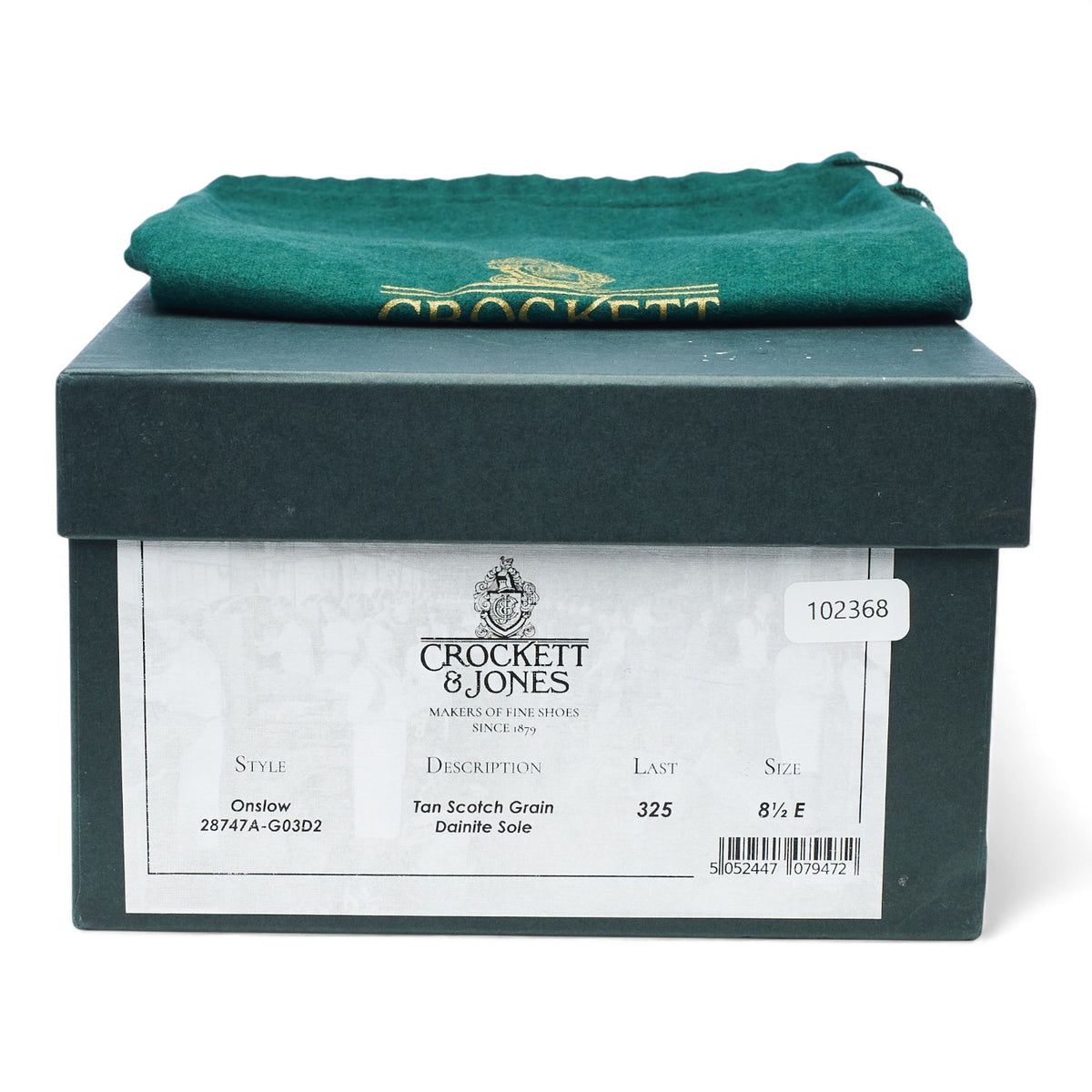 'Onslow' Tan Brown Grain Leather Apron Derby UK 8.5 E