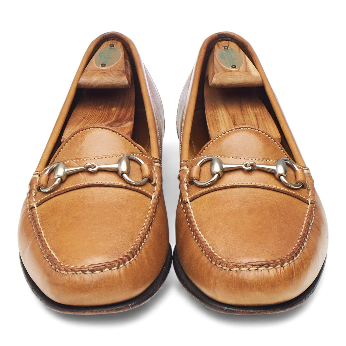 Tan Brown Leather Horsebit Loafers UK 9.5 US 10.5
