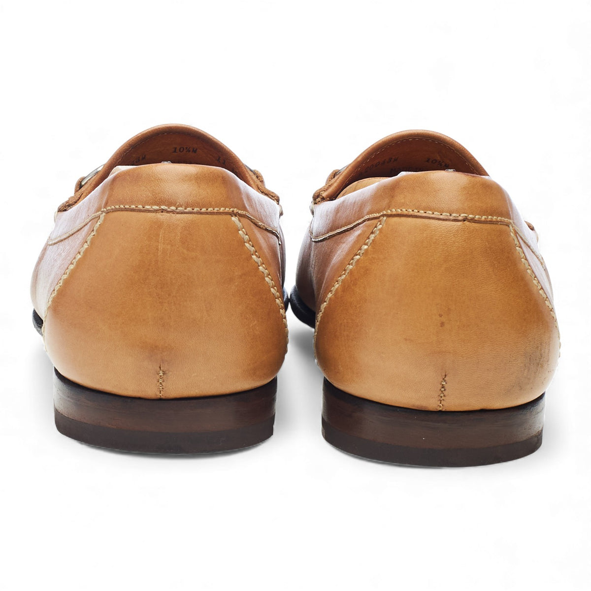 Tan Brown Leather Horsebit Loafers UK 9.5 US 10.5