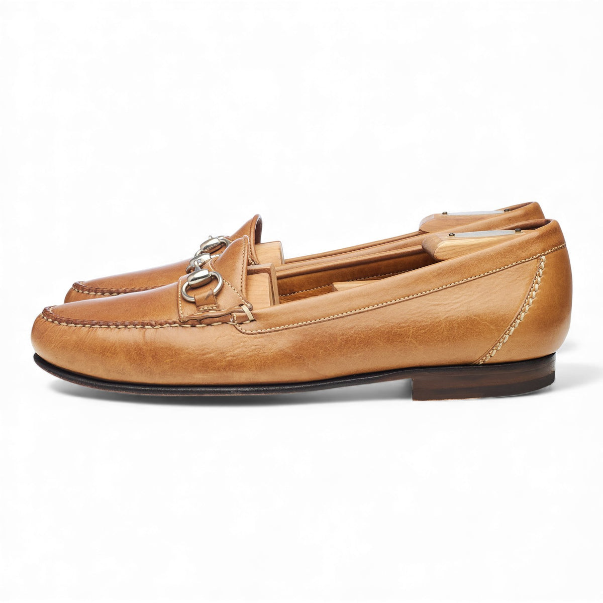 Tan Brown Leather Horsebit Loafers UK 9.5 US 10.5