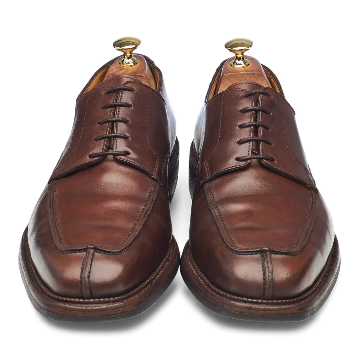 'Falmouth' Brown Leather Split Toe Derby UK 10 E