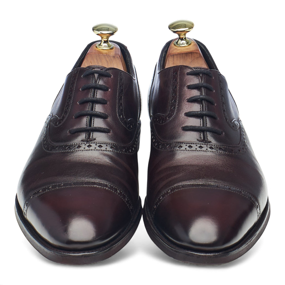 'St. Ives' Burgundy Patina Leather Oxford Brogues UK 8.5 E