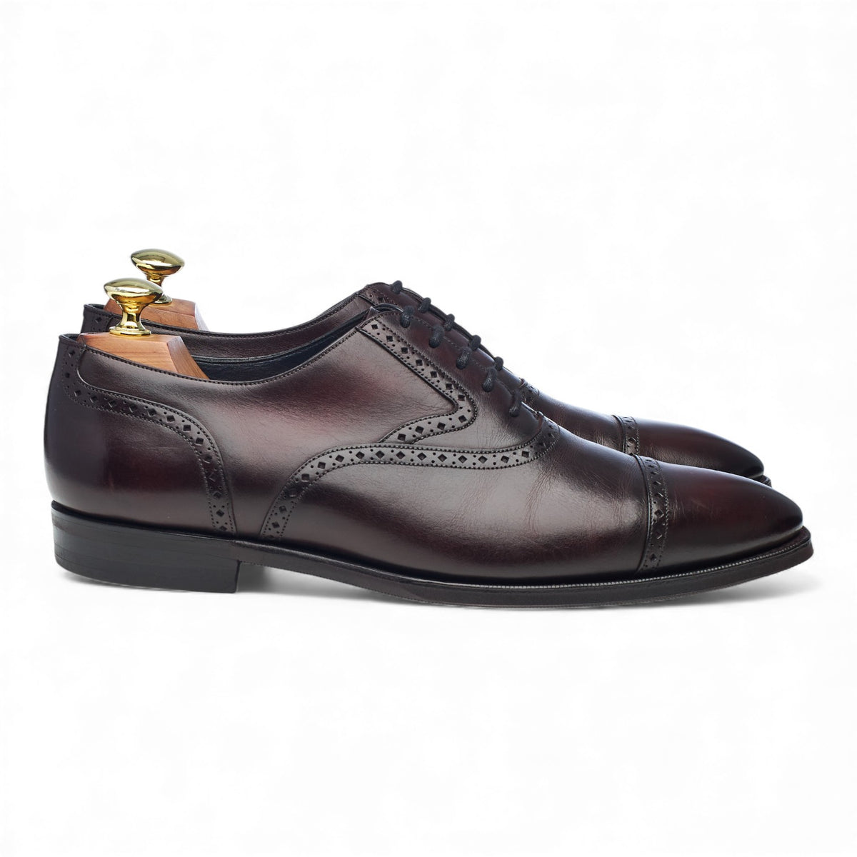 'St. Ives' Burgundy Patina Leather Oxford Brogues UK 8.5 E