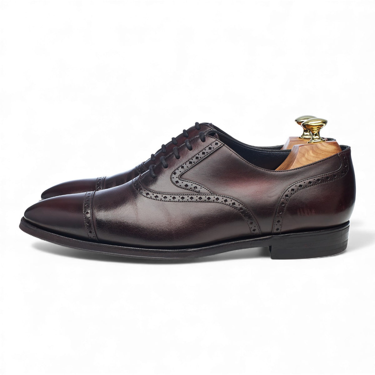 'St. Ives' Burgundy Patina Leather Oxford Brogues UK 8.5 E