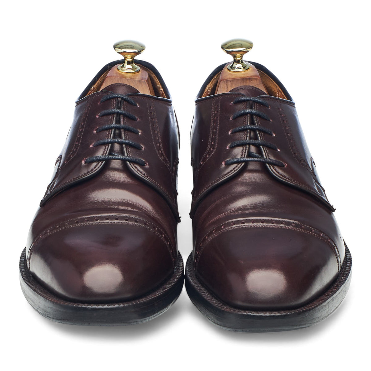 'Kingston' Burgundy Leather Derby Brogues UK 8 F